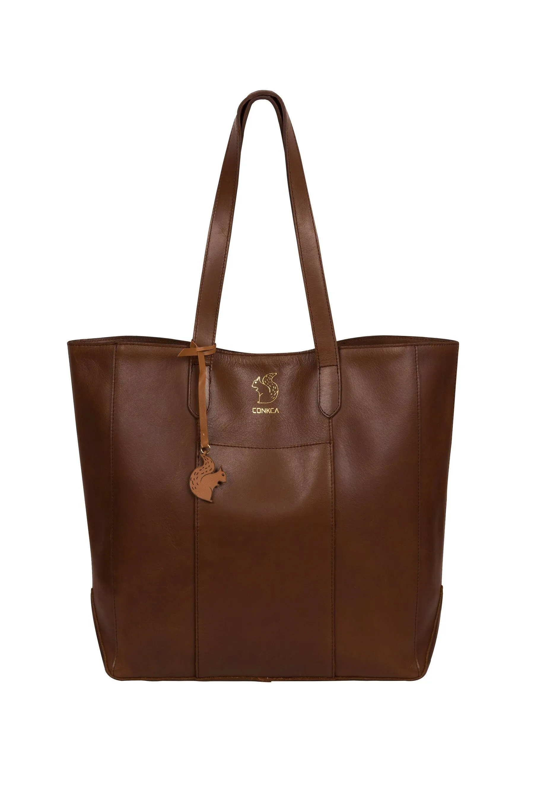 Conkca - Hardy - Borsa shopper in pelle conciata al vegetale    