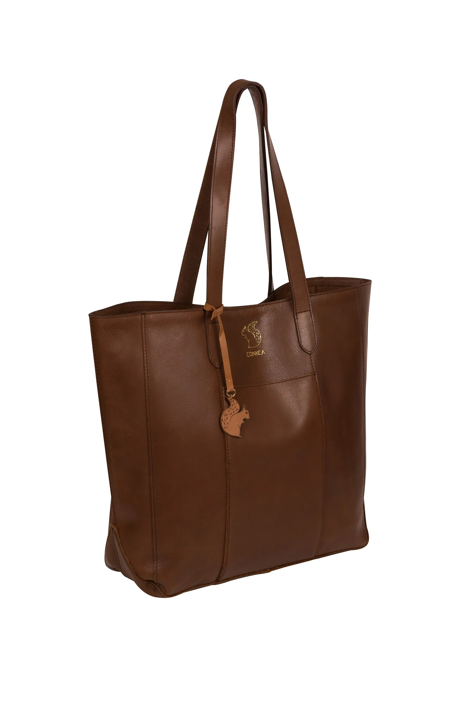 Conkca - Hardy - Borsa shopper in pelle conciata al vegetale    