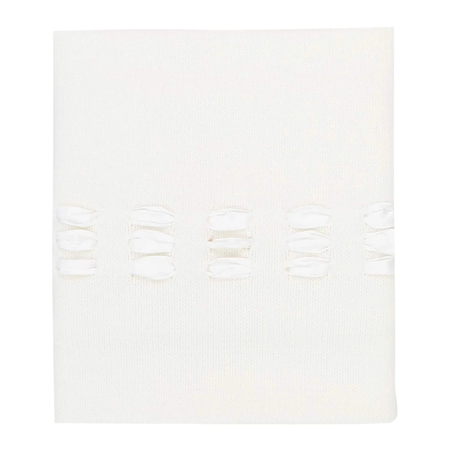 Coperta Di Lana Unisex Bianco Panna Neonato