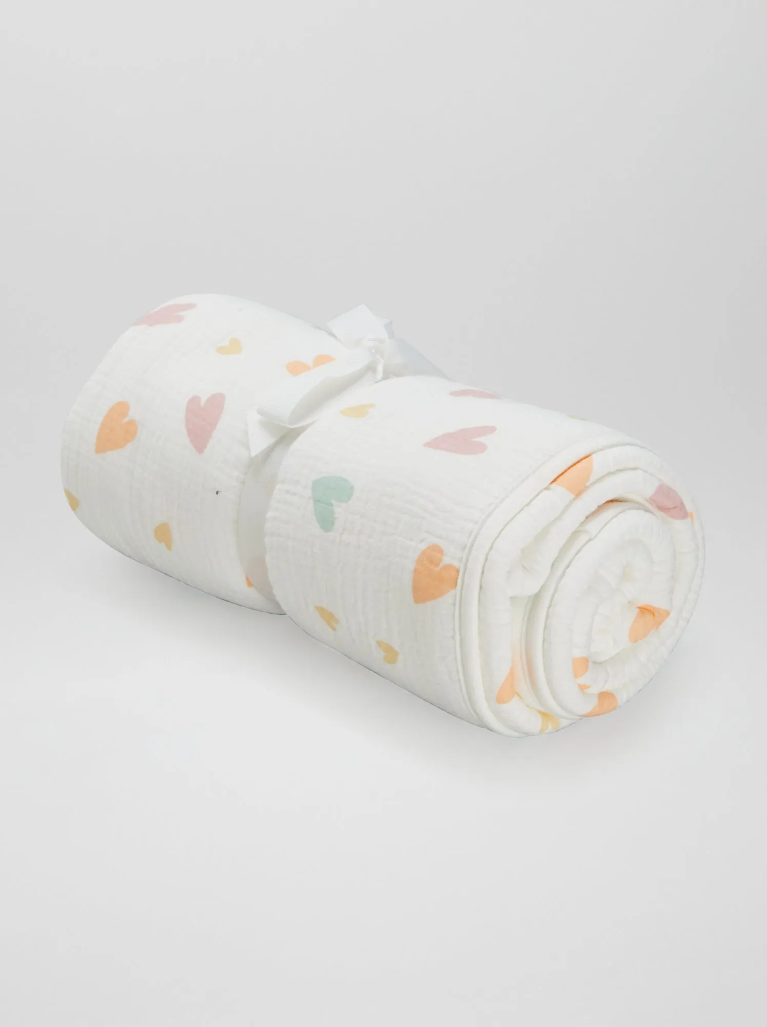 Copertina in cotone con interno in pile - BIANCO