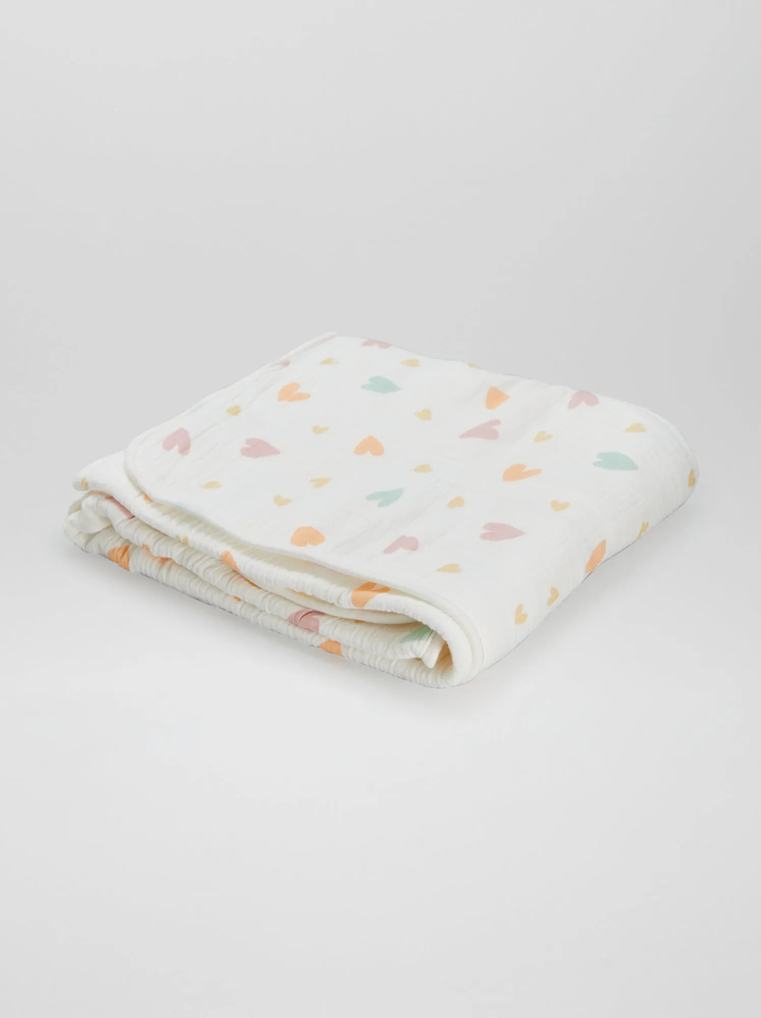 Copertina in cotone con interno in pile - BIANCO