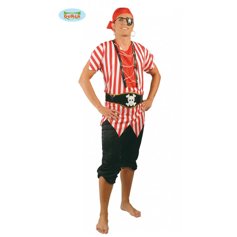 Costume Pirata Corsaro Mozzo Adulto Carnevale Halloween Festa Vestito