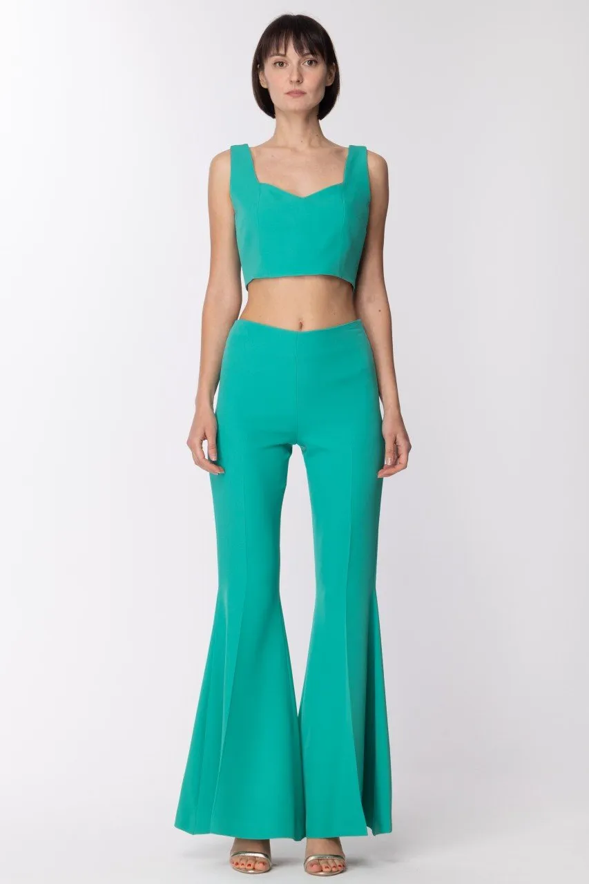 Crop top con scollo cuore Verde