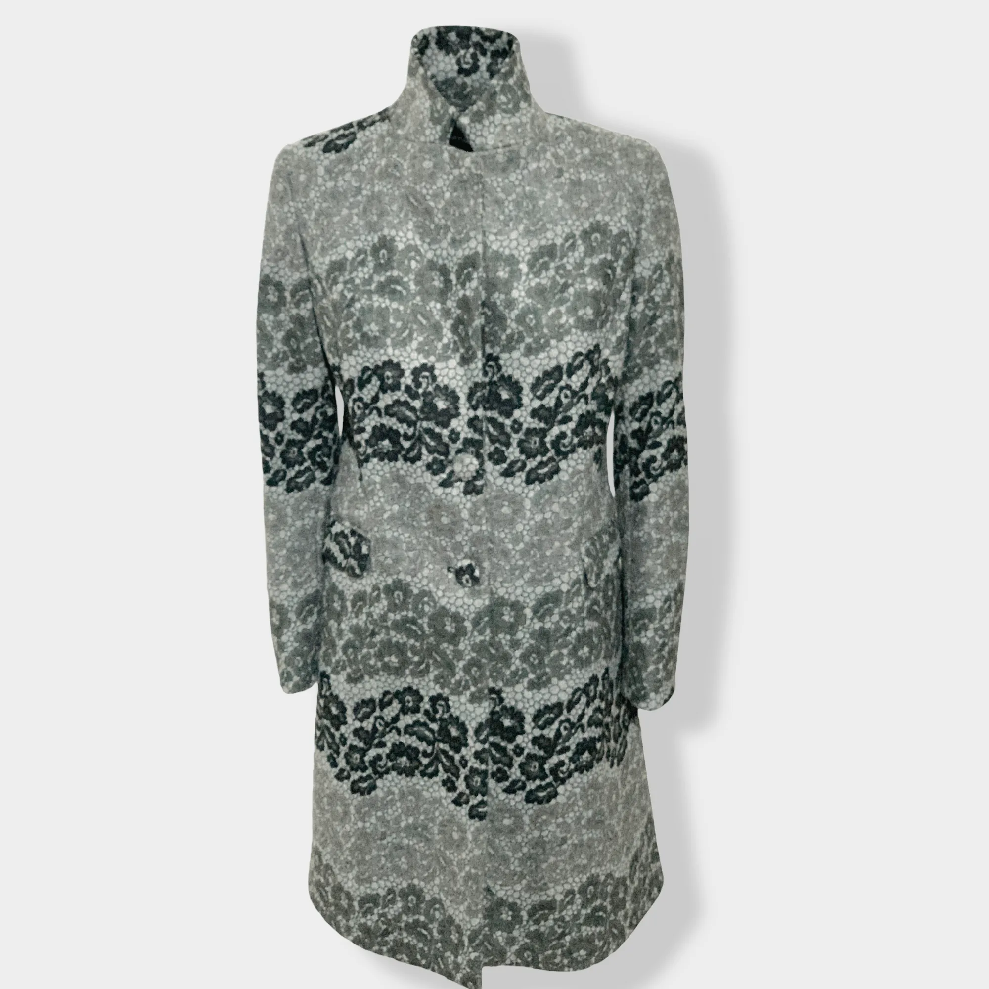 Damamia – Cappotto fantasia grigio e nero