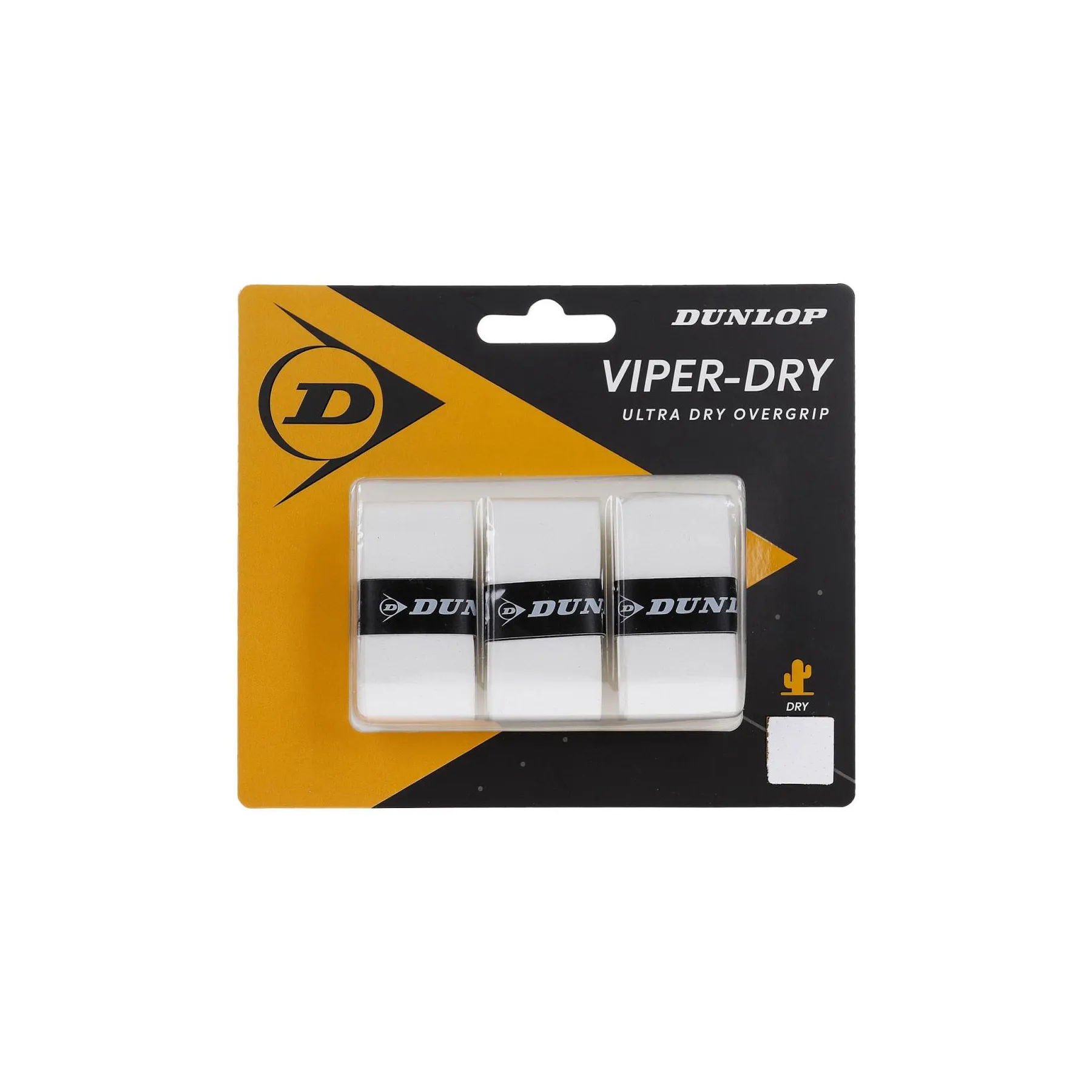 DUNLOP OVERGRIP VIPERDRY X 3 WHITE TENNIS