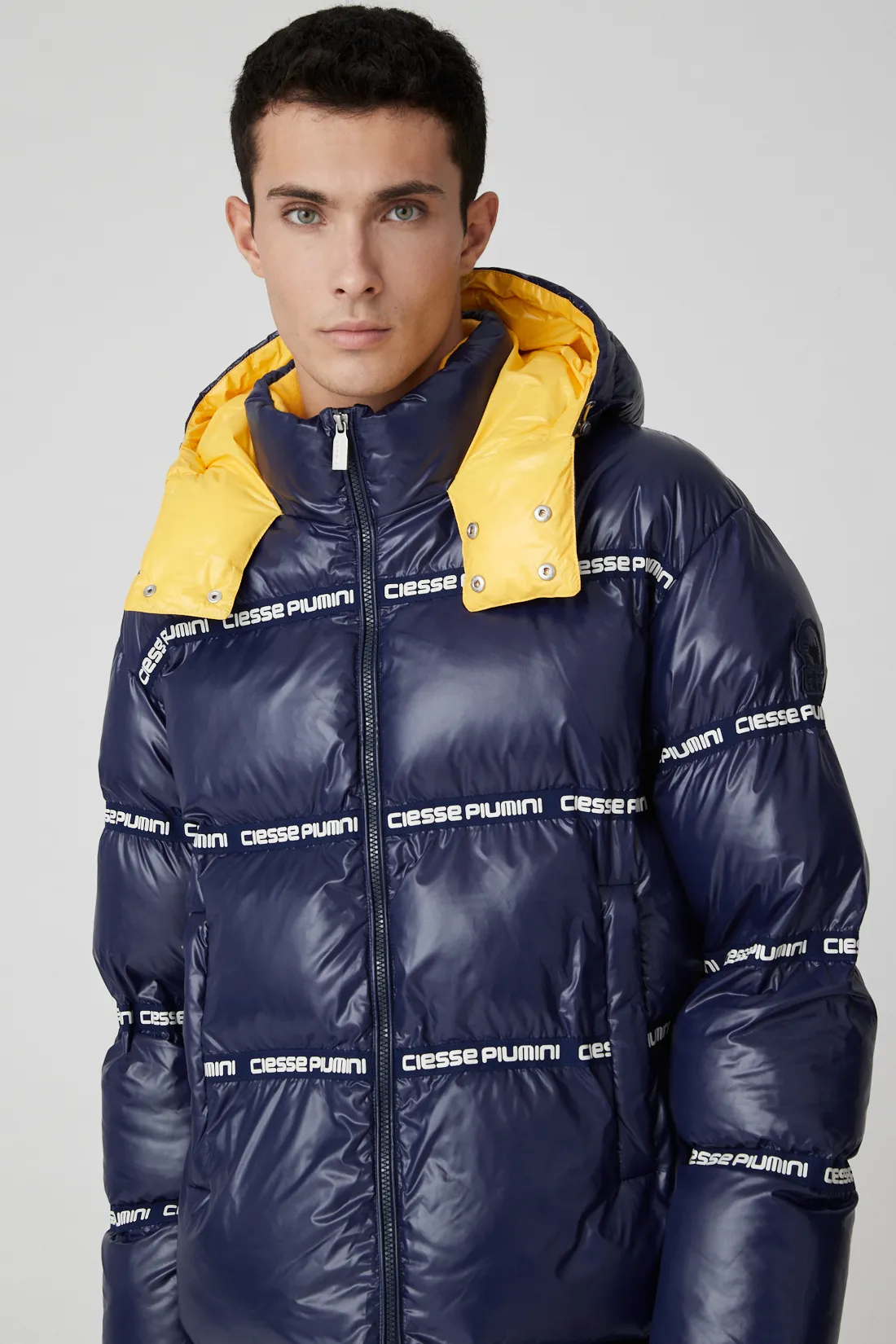EVEREST -Night blue hoody puffy down jacket LAB00