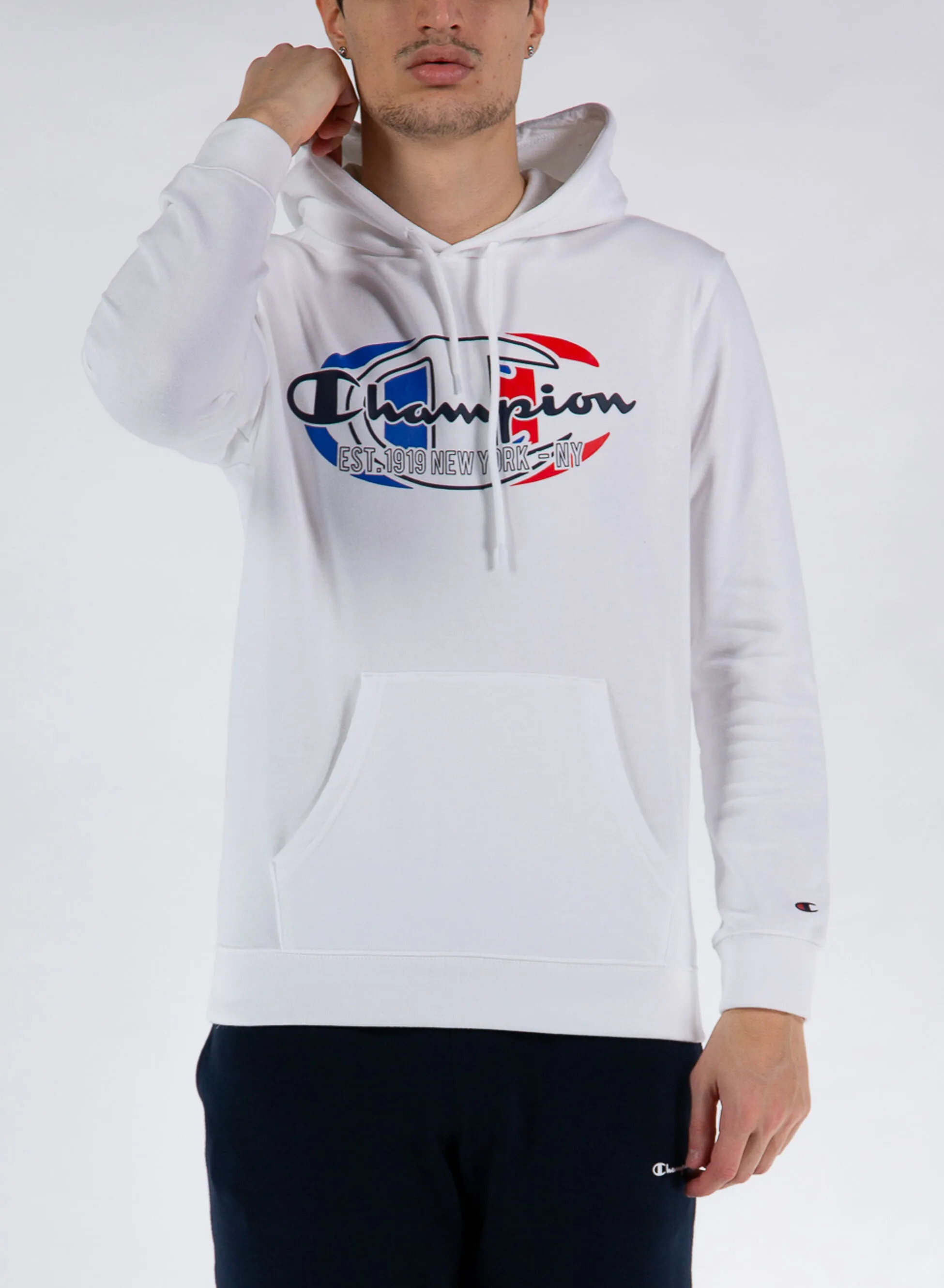 felpa graphic logo con cappuccio