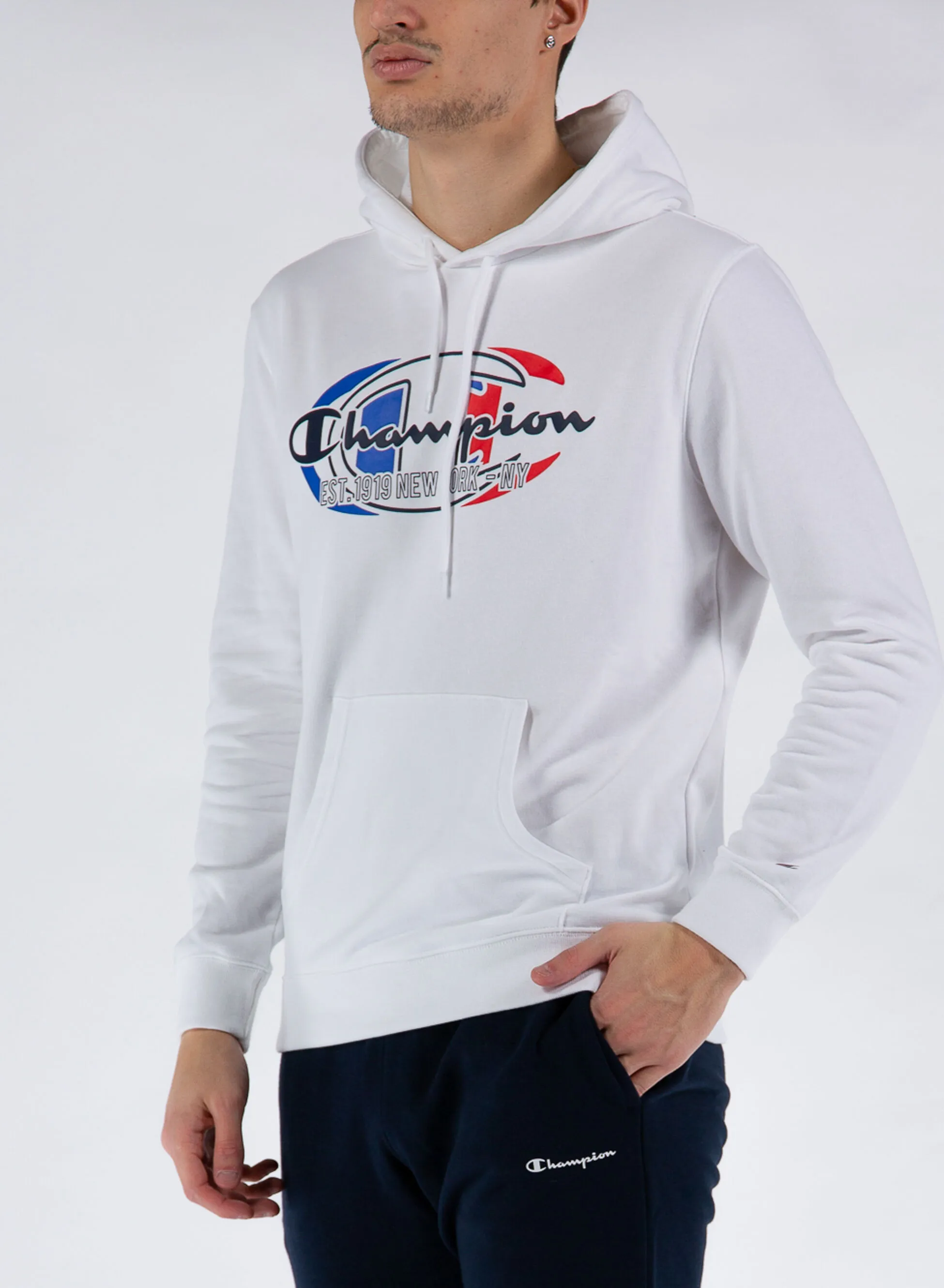 felpa graphic logo con cappuccio
