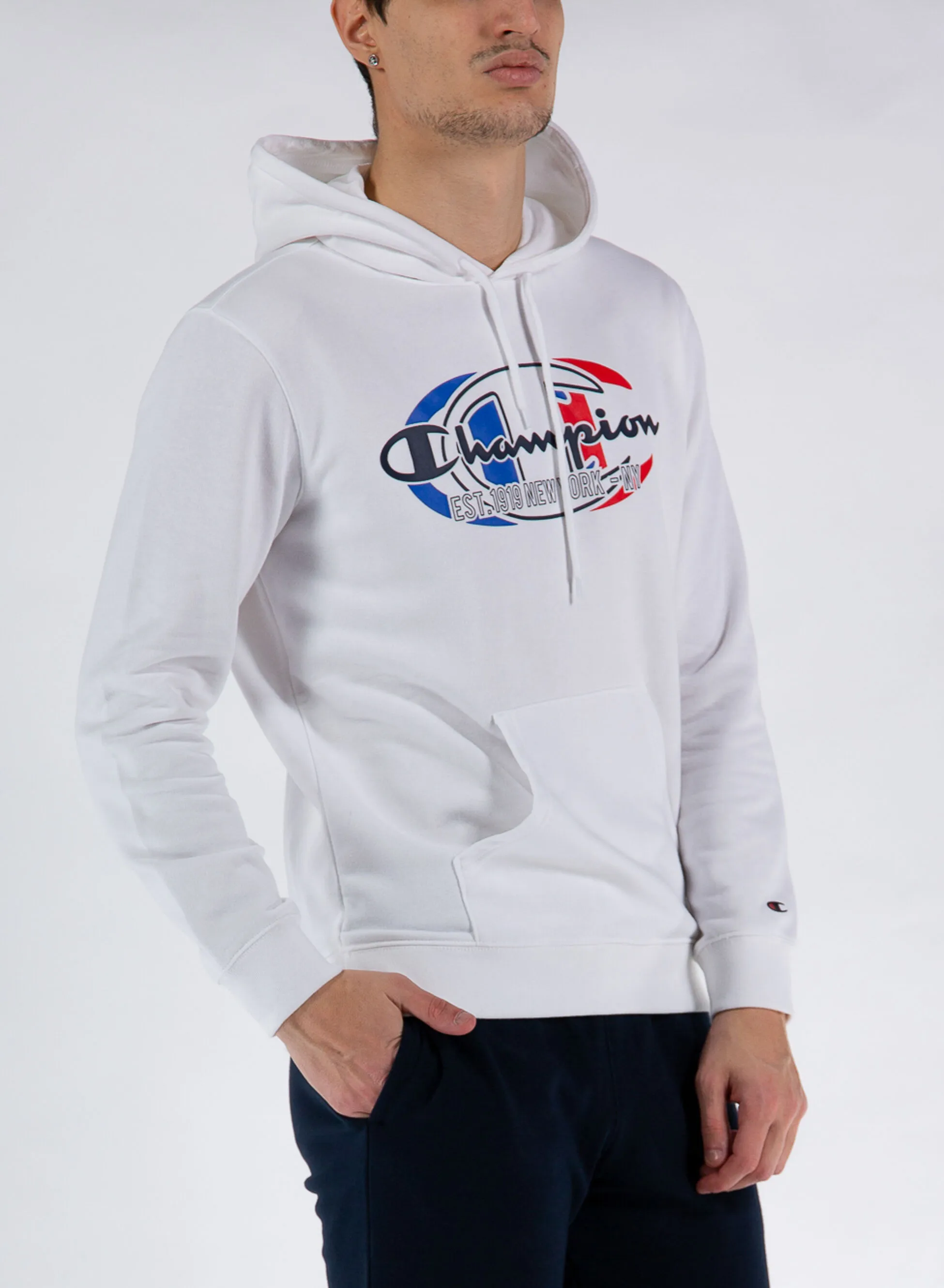 felpa graphic logo con cappuccio