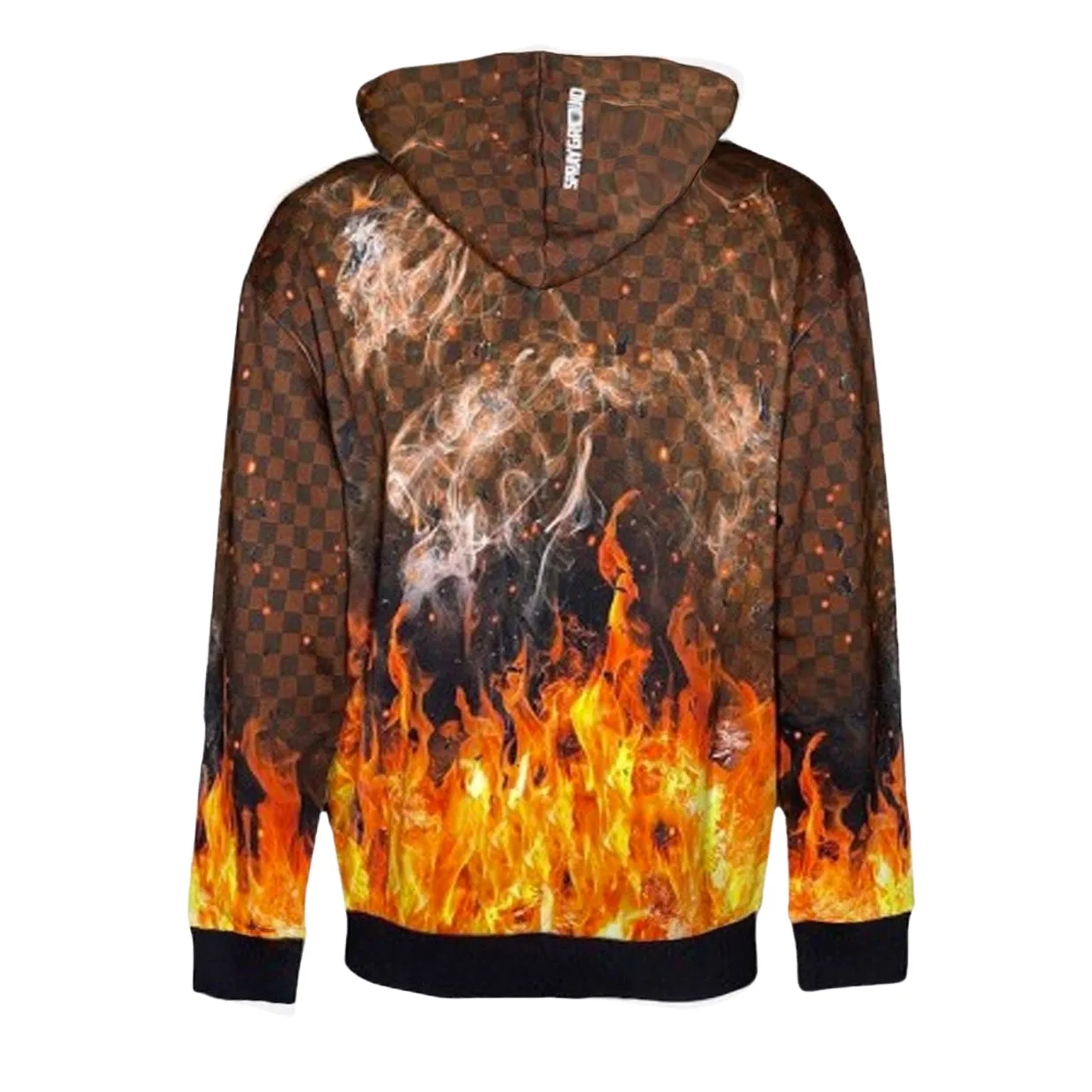Felpa Uomo Sprayground Shark On Fire Marrone Multicolor