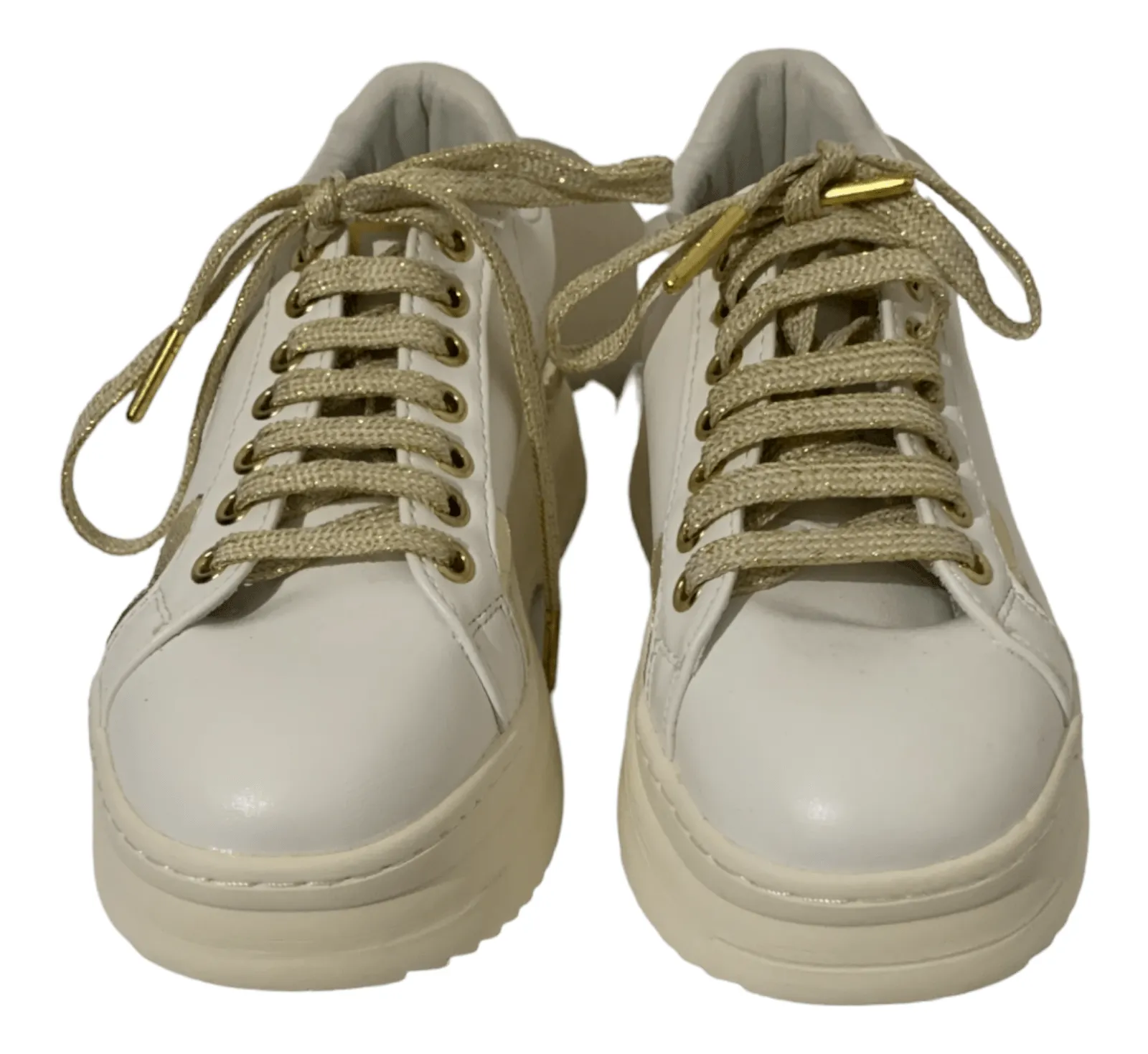 Fracomina – Sneakers bianche e oro