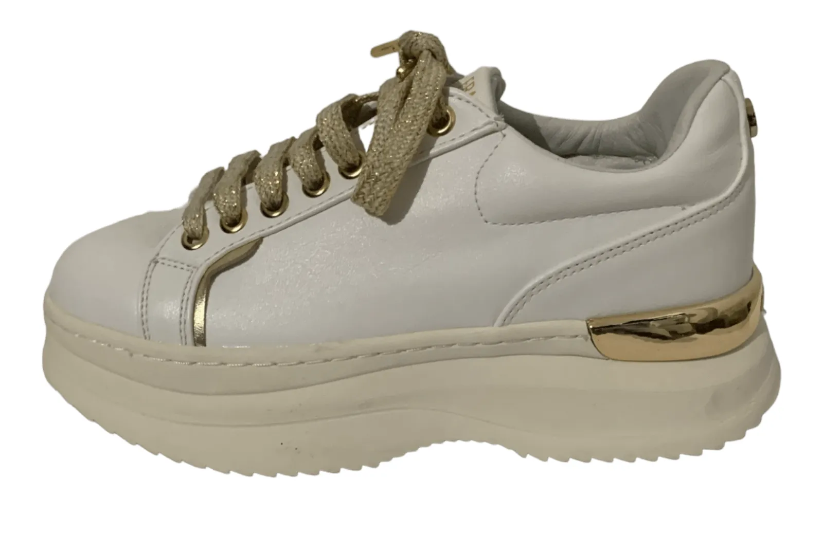 Fracomina – Sneakers bianche e oro