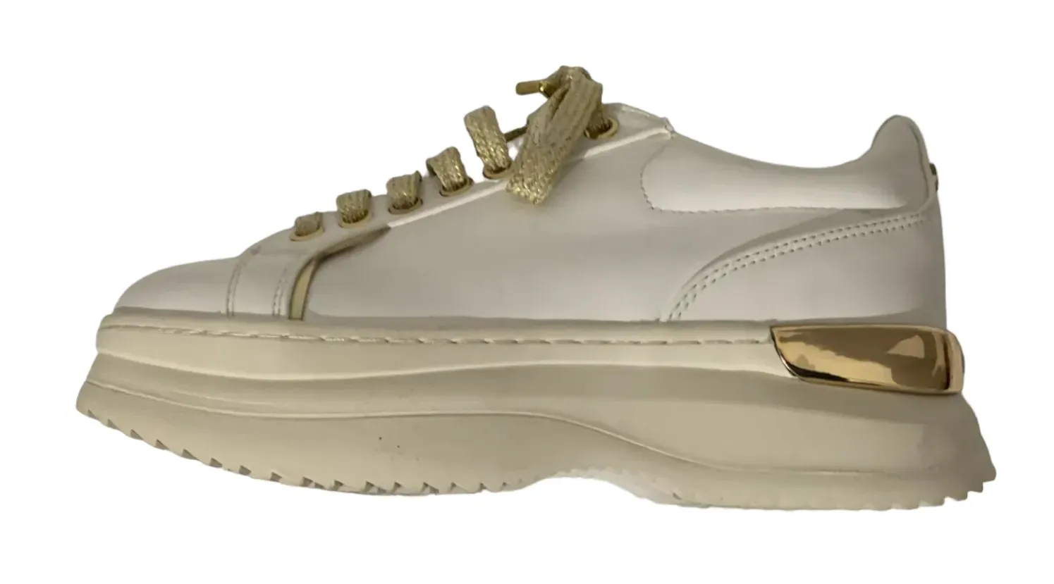 Fracomina – Sneakers bianche e oro