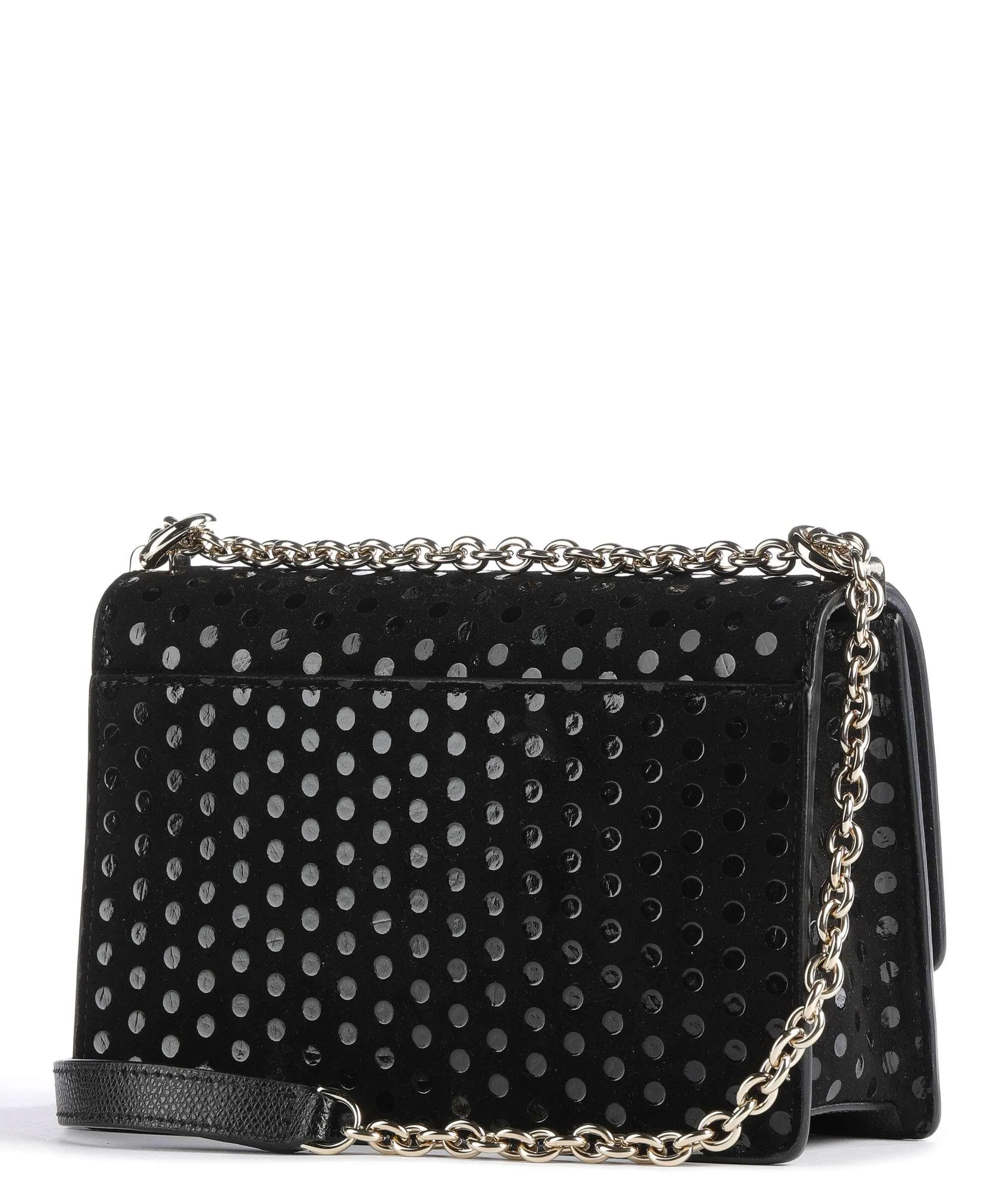  Furla 1927 Mini Borsa a spalla pelle scamosciata, pelle granulata nero  