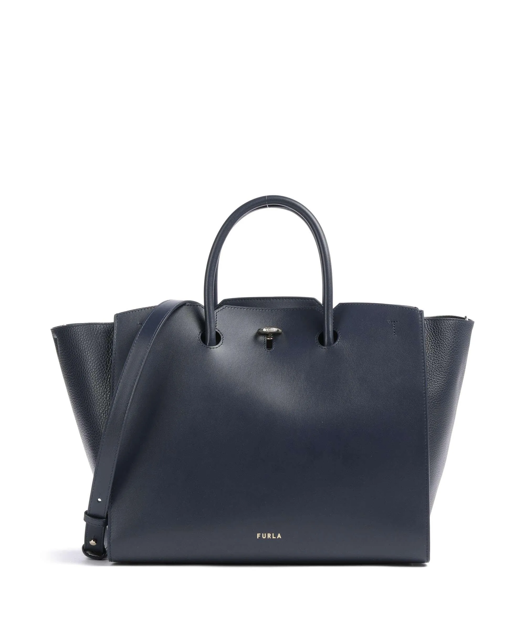  Furla Genesi L Borsa a mano pelle di vitello finemente grana navy  