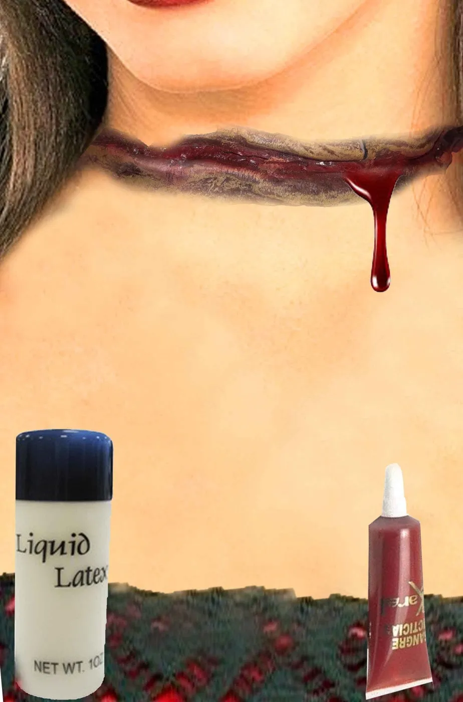 FX Trucco Halloween ferita gola tagliata in lattice