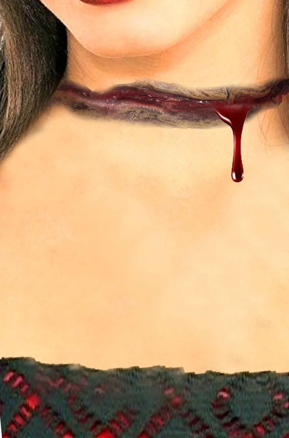FX Trucco Halloween ferita gola tagliata in lattice