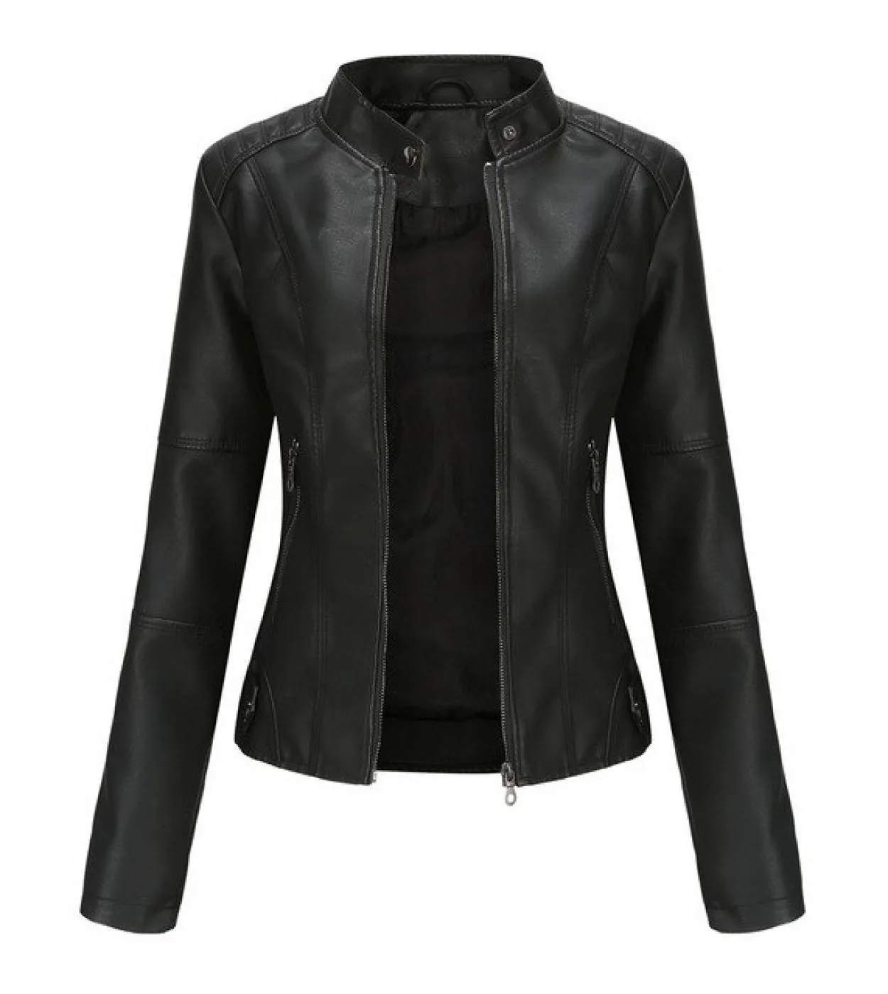 Gacvga Giubbotti bomber in pelle Pu primavera autunno Donna Streetwear Cappotti in ecopelle slim Giacche da motociclista elegant