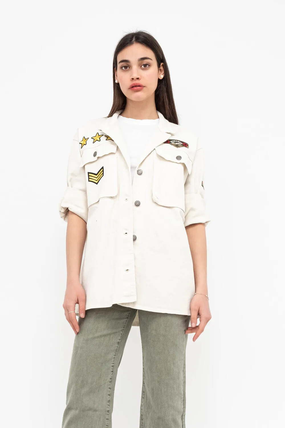 GIACCA MILITARE PATCH TASCHE