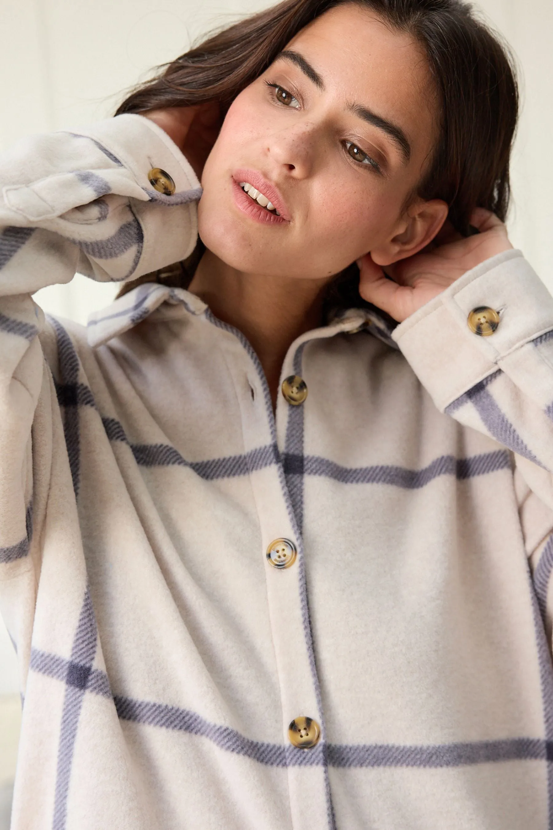 Giacca stile camicia in pile