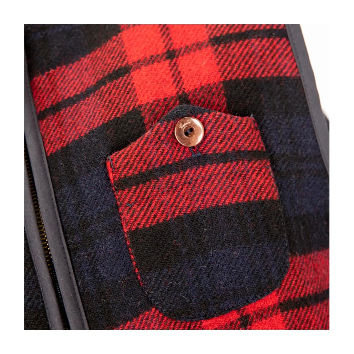 Gilet Capalbio Full Zip Check Blu / Rosso