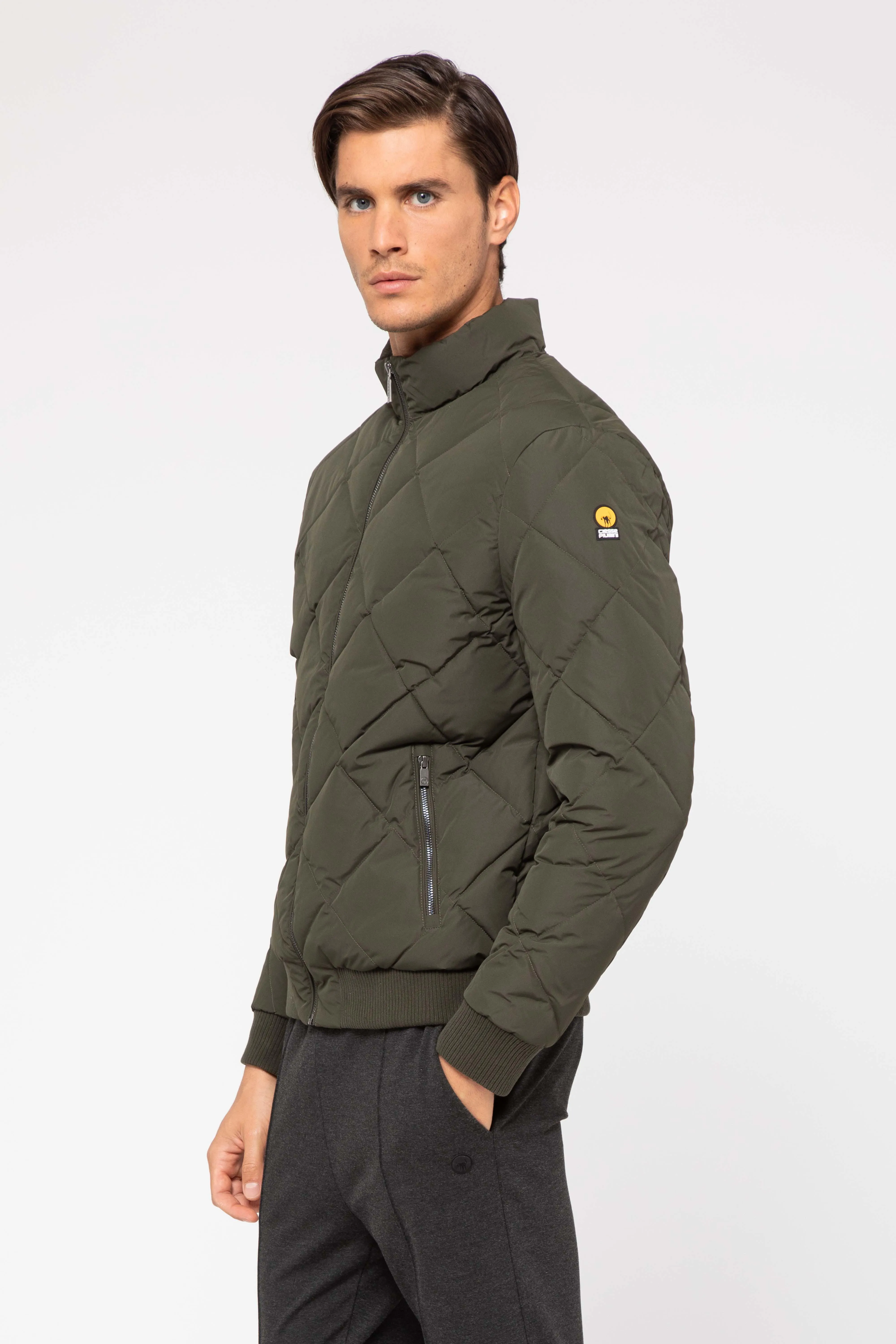 Green diamond down jacket