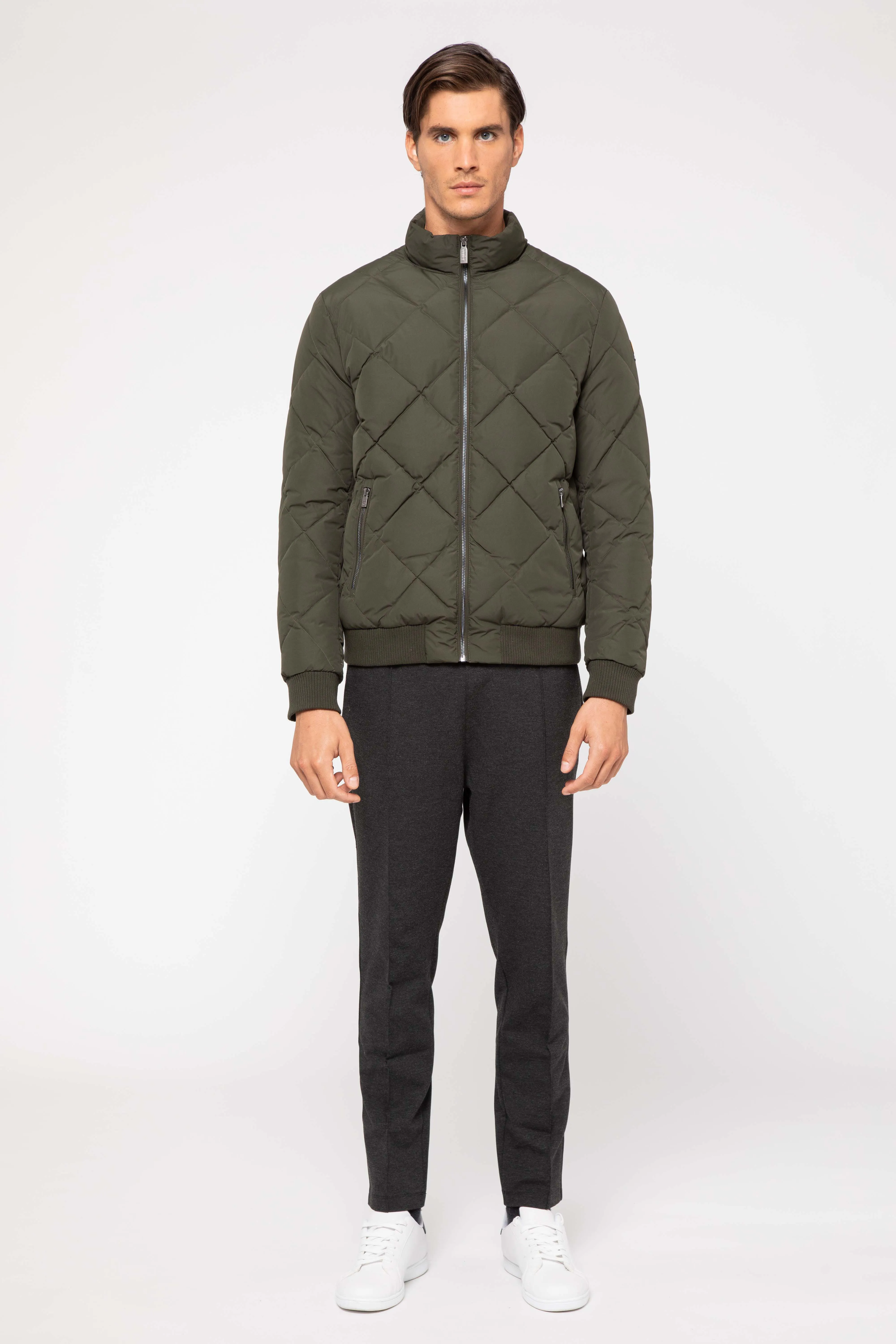 Green diamond down jacket