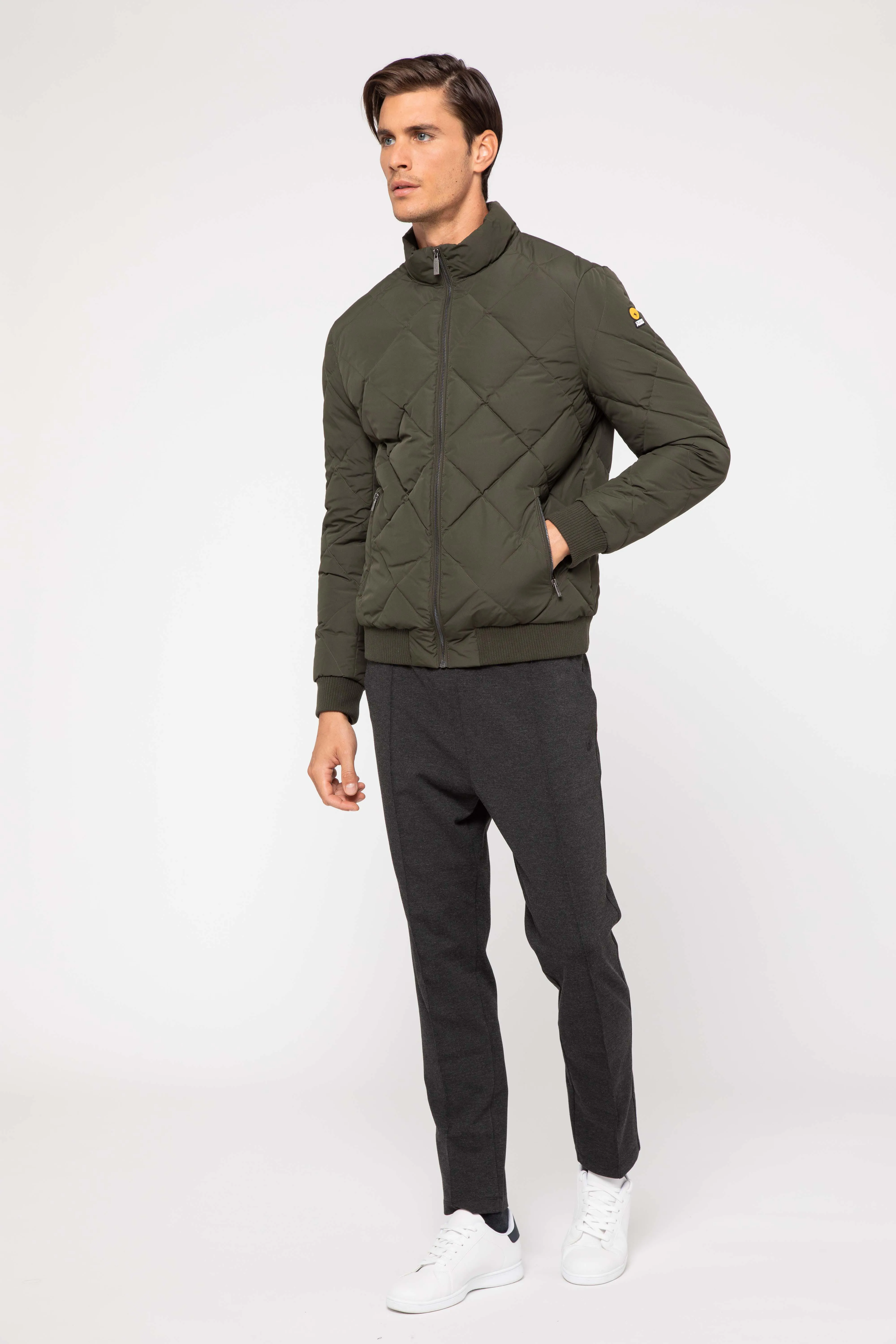 Green diamond down jacket
