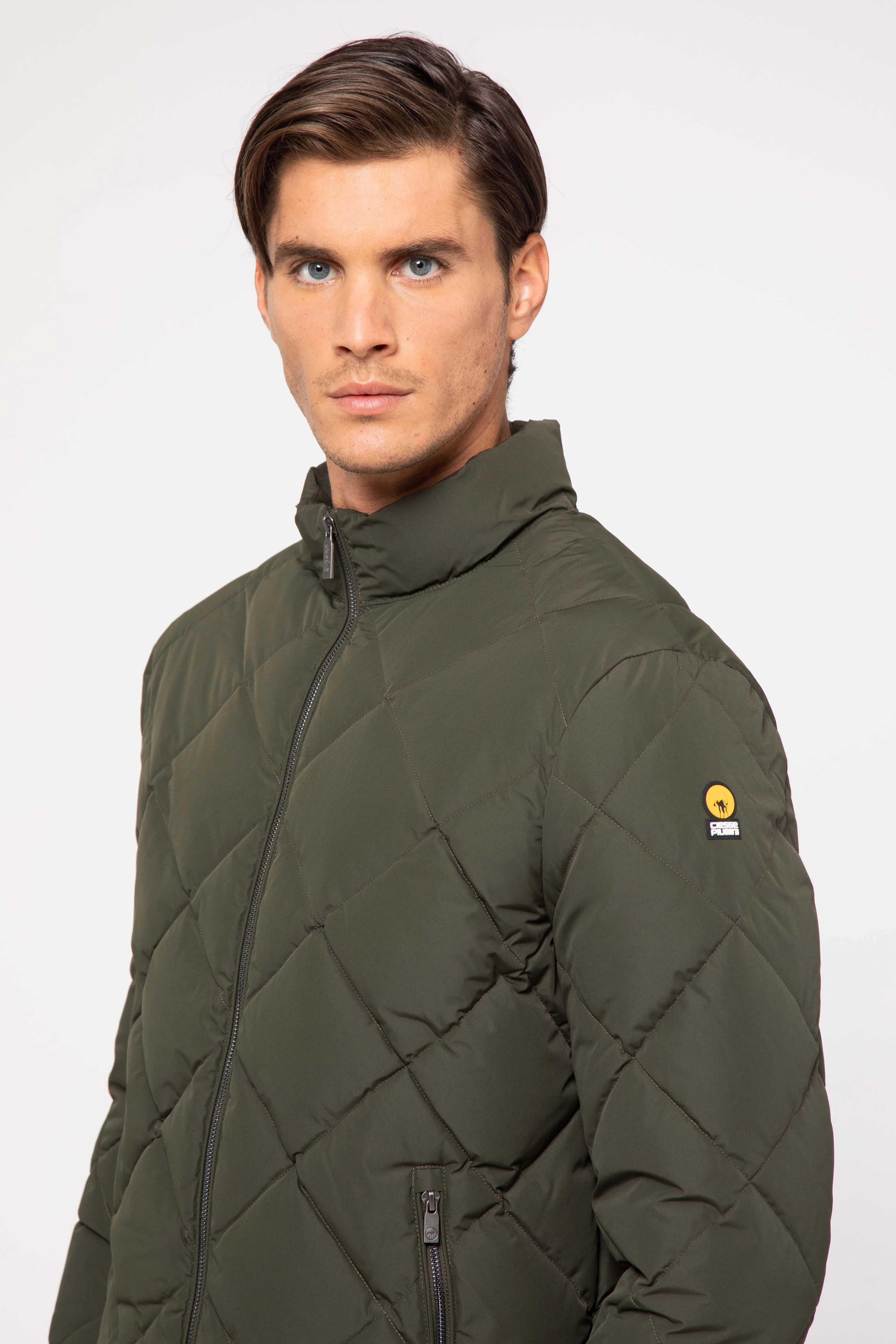 Green diamond down jacket