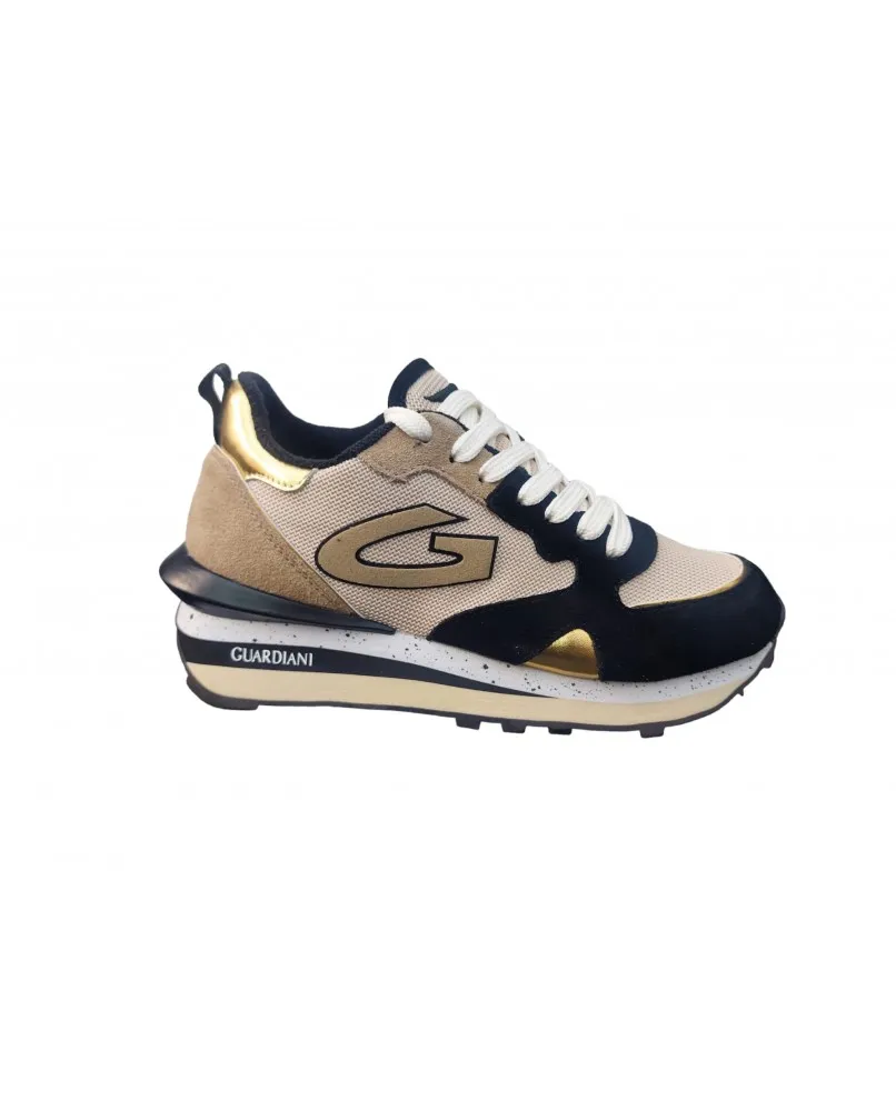 GUARDIANI WEN0151 sneakers suede scarpe sportive pelle donna nero