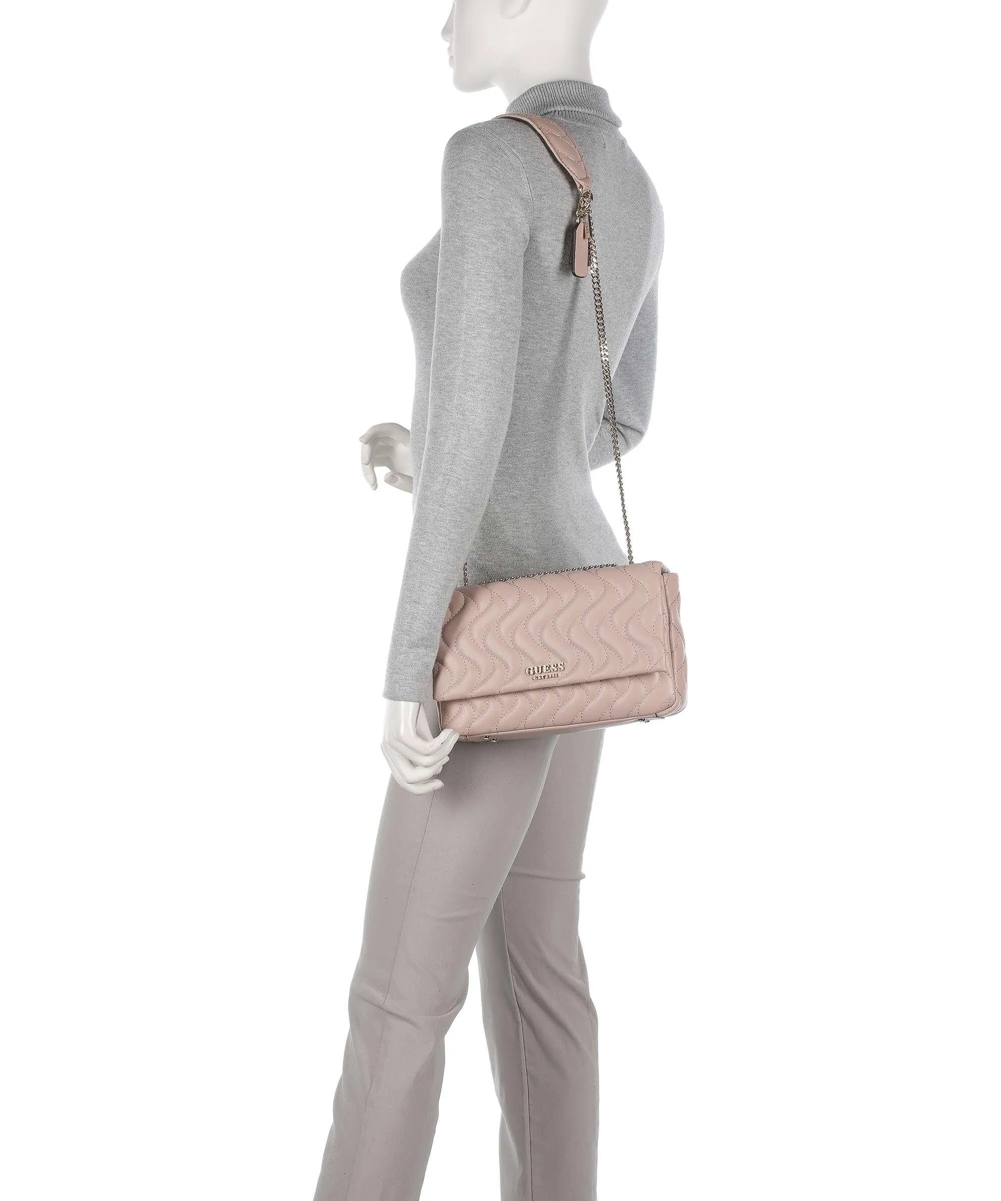 Guess Mai Eco Borsa a spalla pelle sintetica rosa antico  