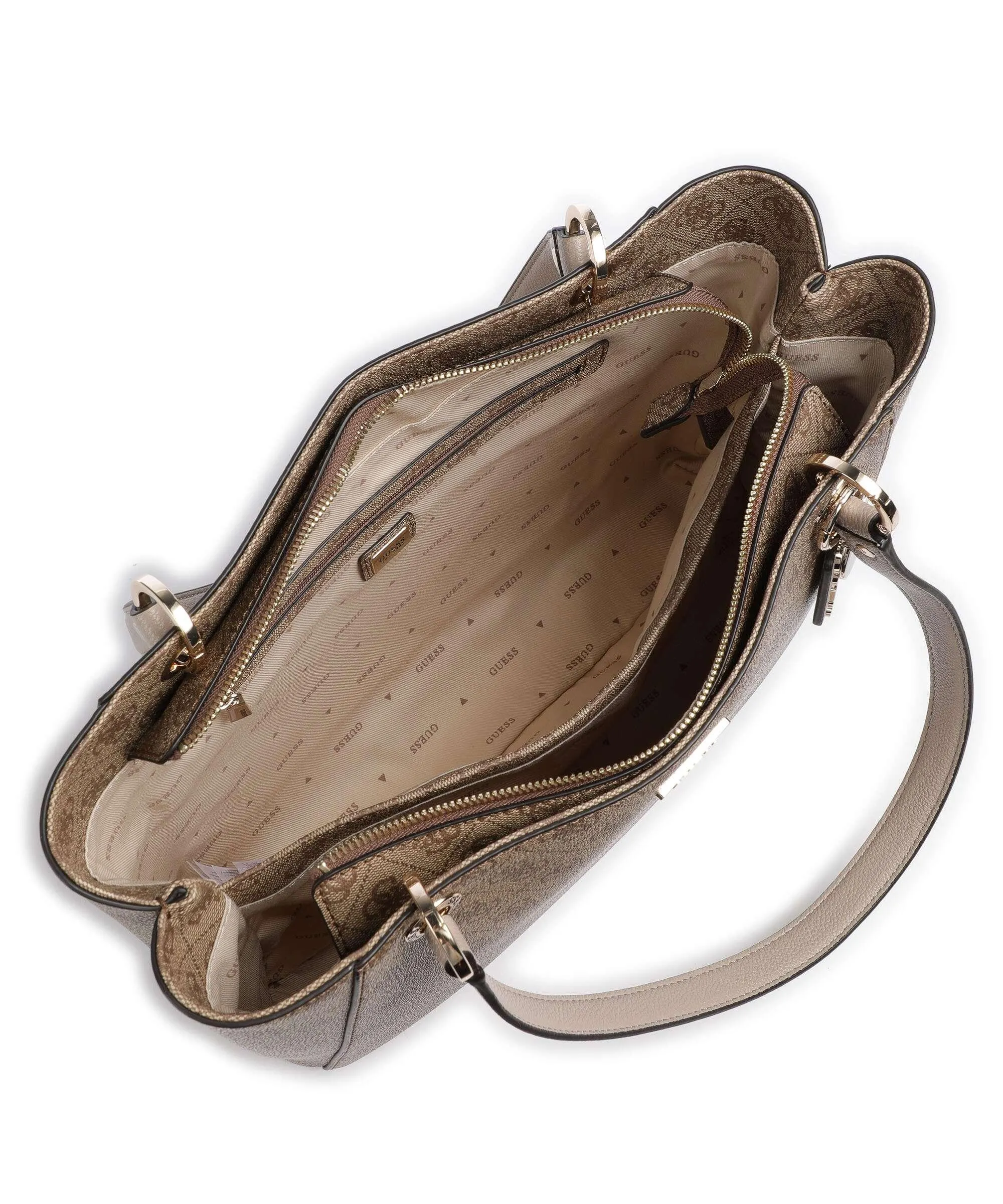  Guess Noelle Borsa shopper pelle sintetica marrone chiaro  