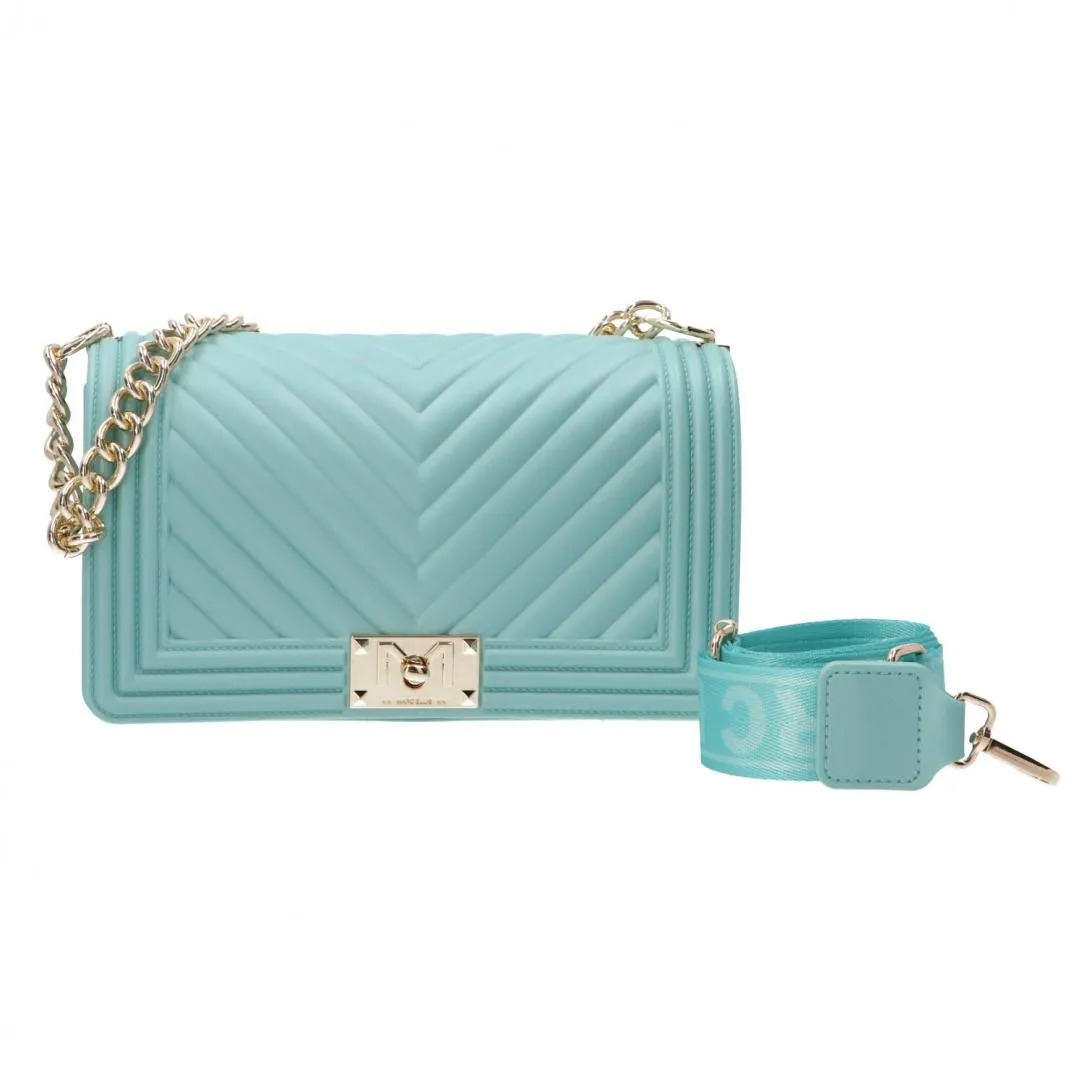 Handbag flat mahnattan medium Verde Acqua