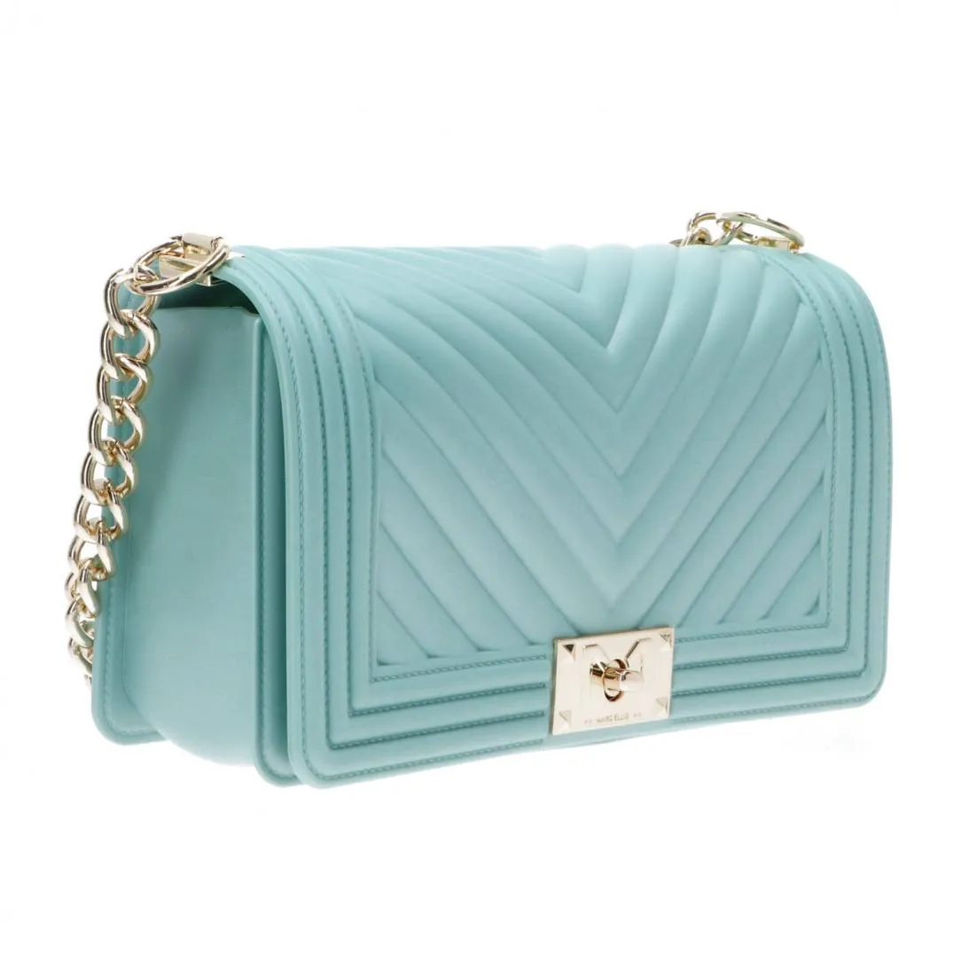 Handbag flat mahnattan medium Verde Acqua