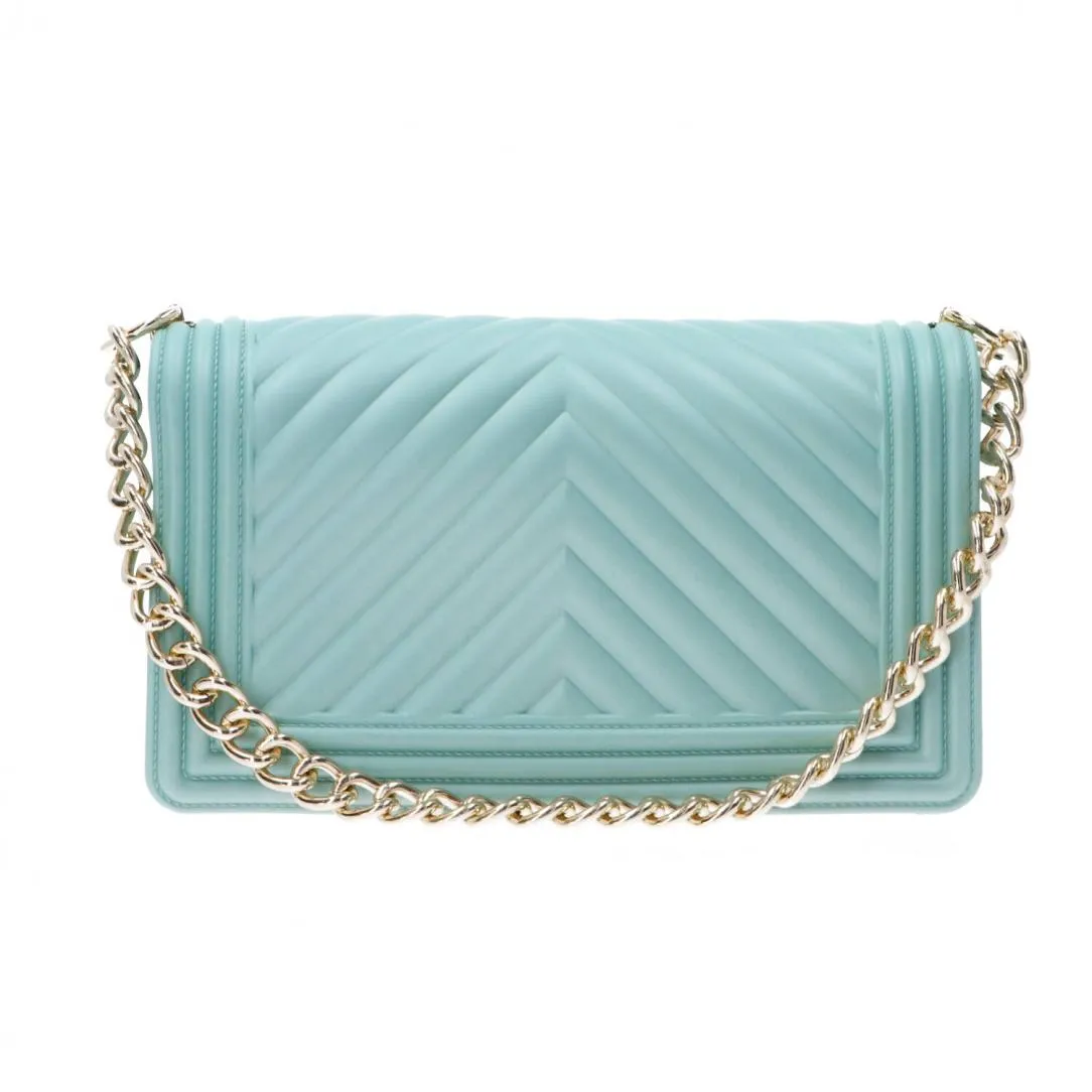 Handbag flat mahnattan medium Verde Acqua