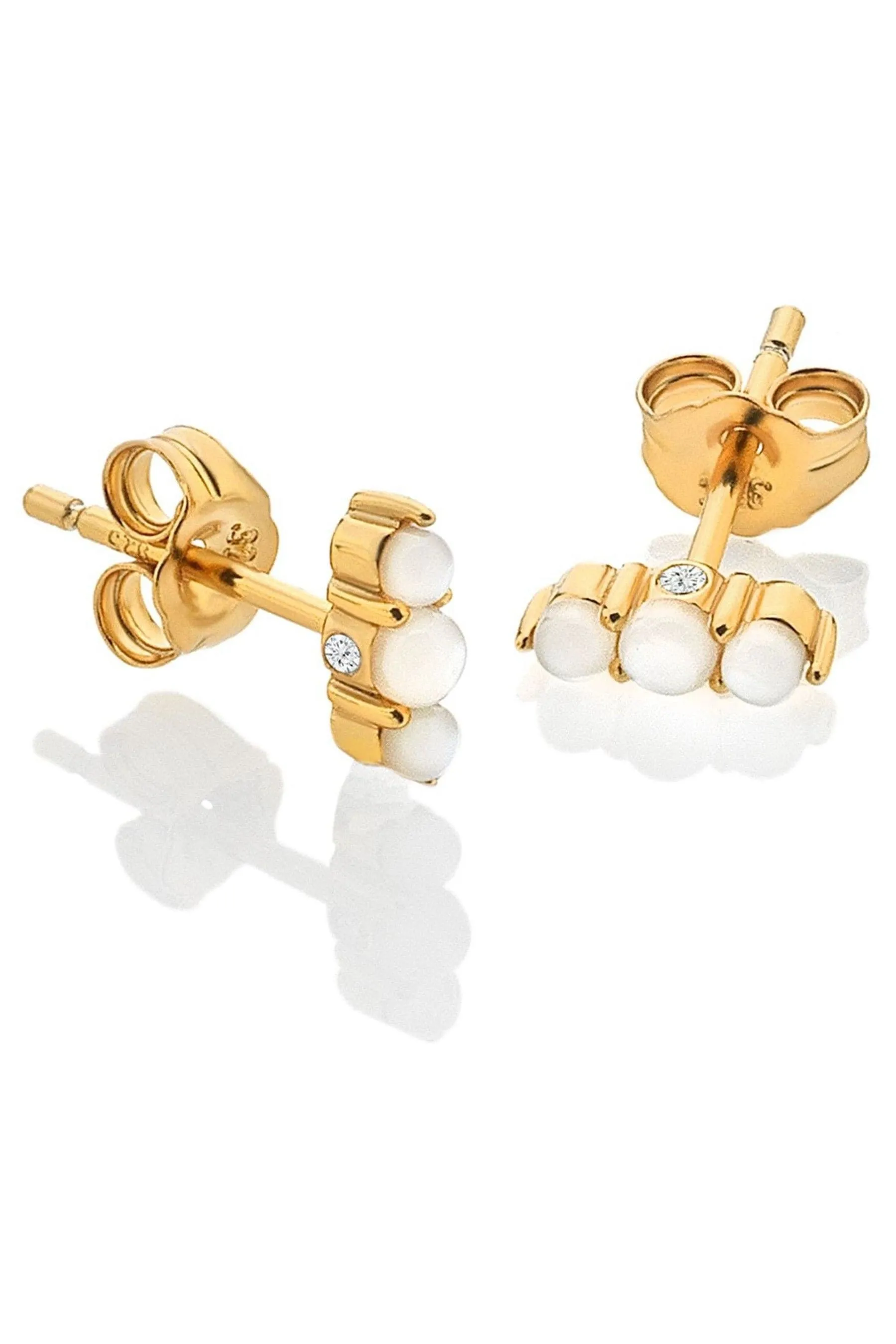 Hot Diamonds HD X JJ Oro tono su tono - Calm - Orecchini a bottone in madreperla