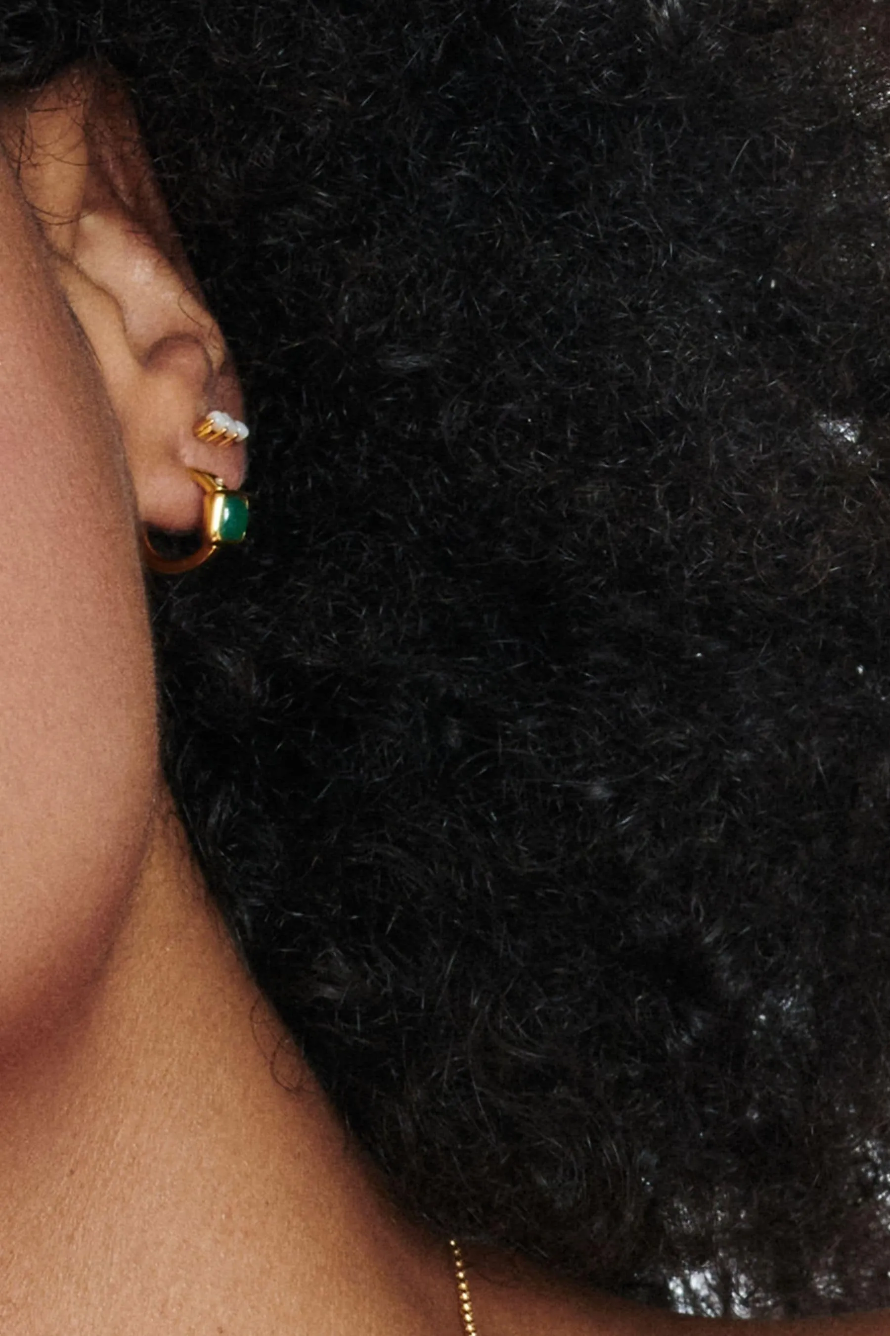 Hot Diamonds HD X JJ Oro tono su tono - Calm - Orecchini a bottone in madreperla