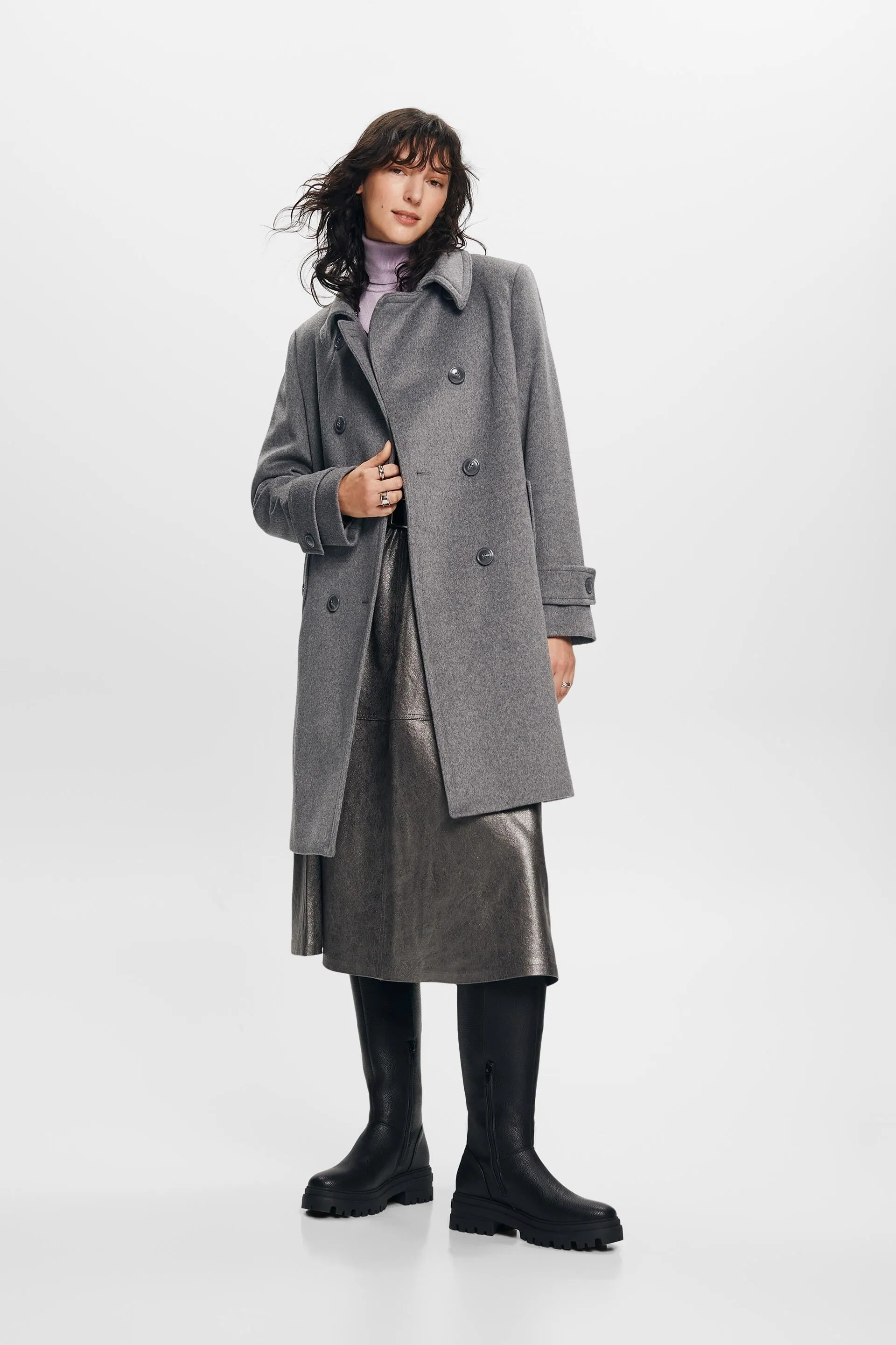 In materiale riciclato: Cappotto con lana