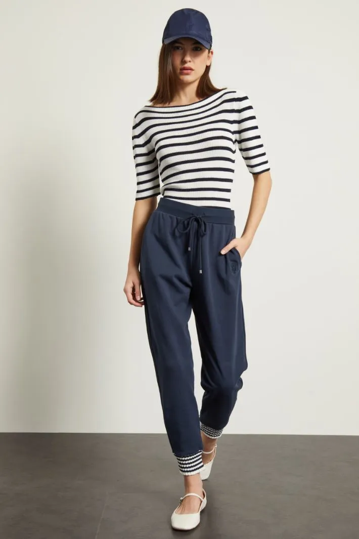 Joggers con dettagli in maglia