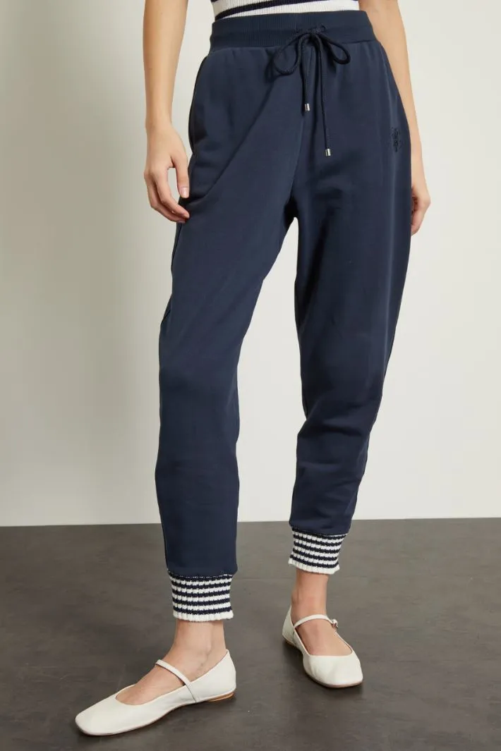 Joggers con dettagli in maglia