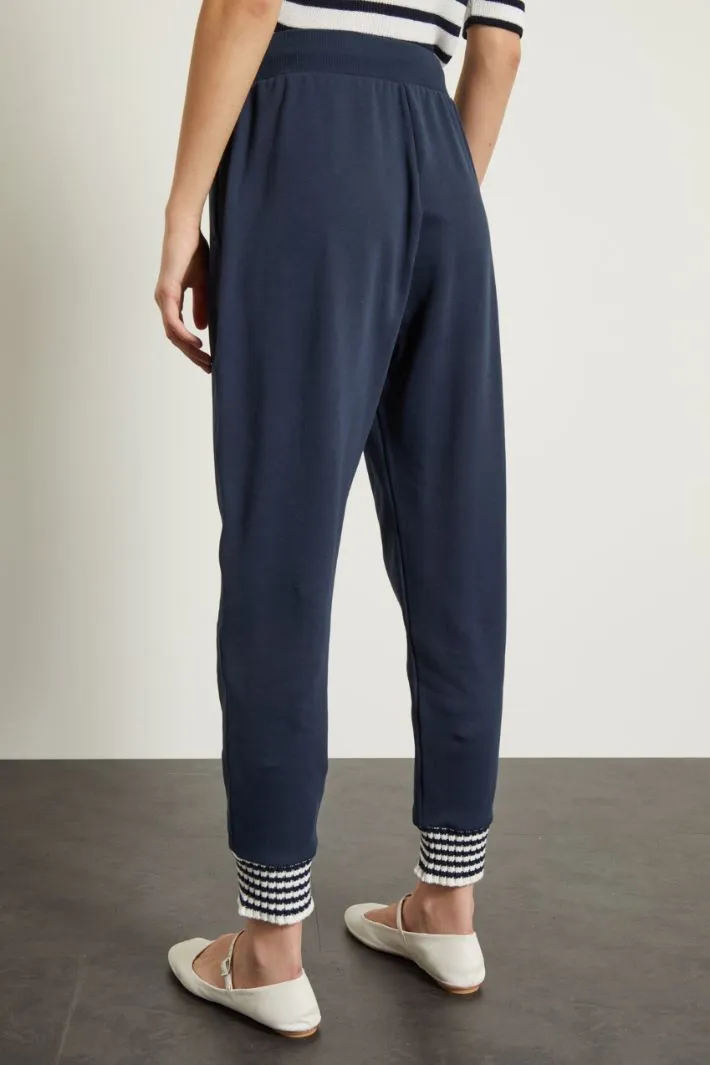 Joggers con dettagli in maglia