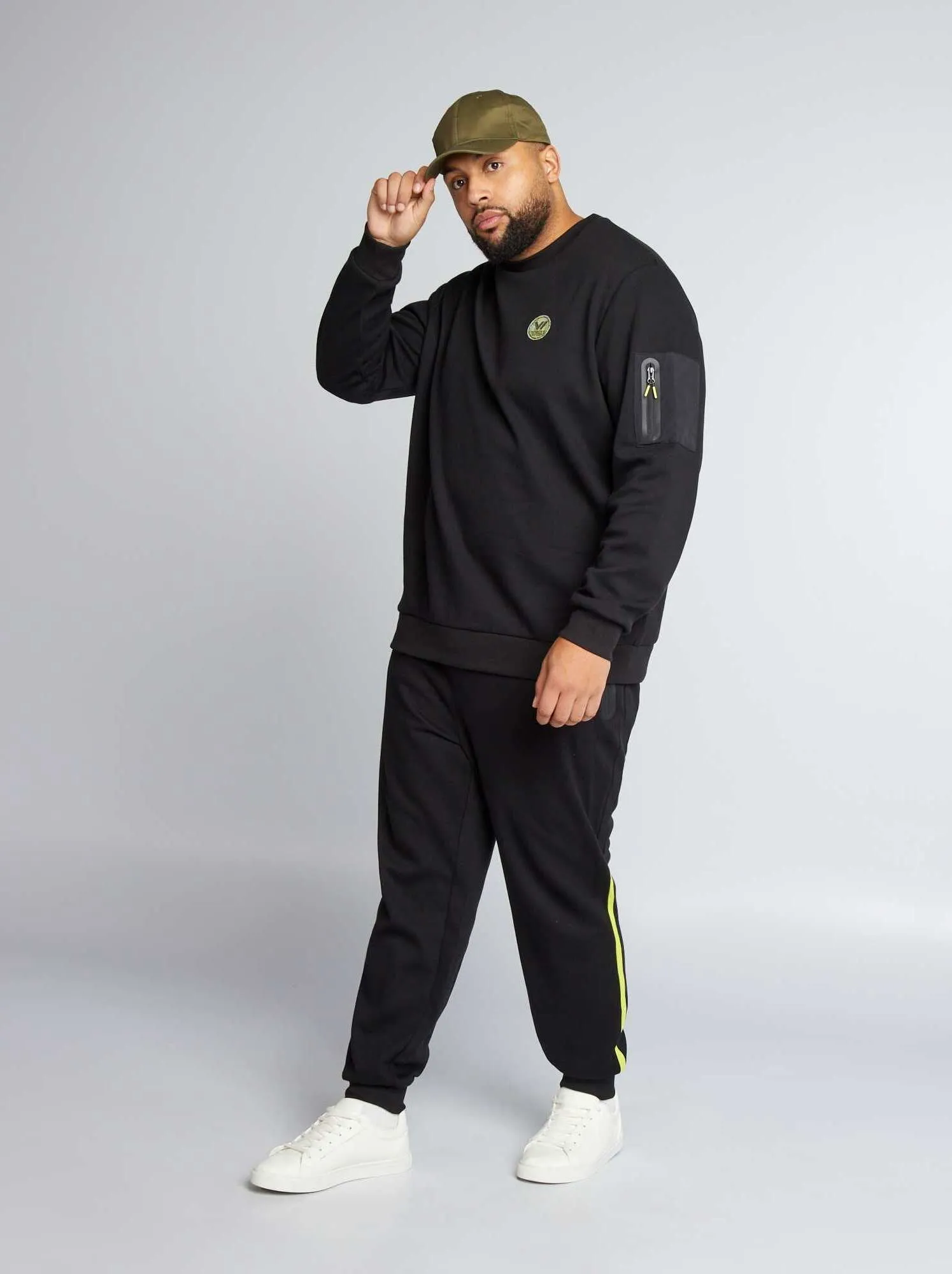Joggers in maglia piqué - nero