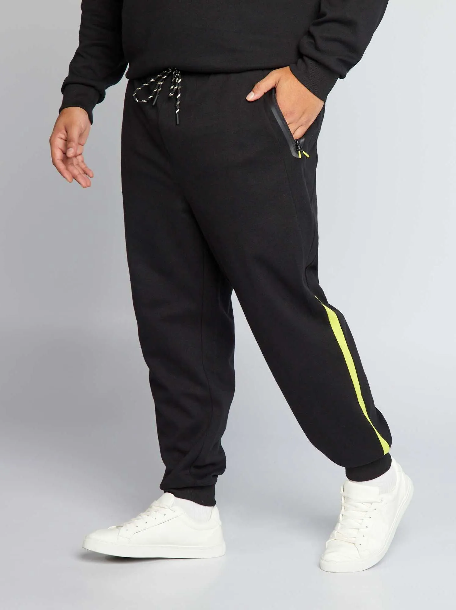 Joggers in maglia piqué - nero