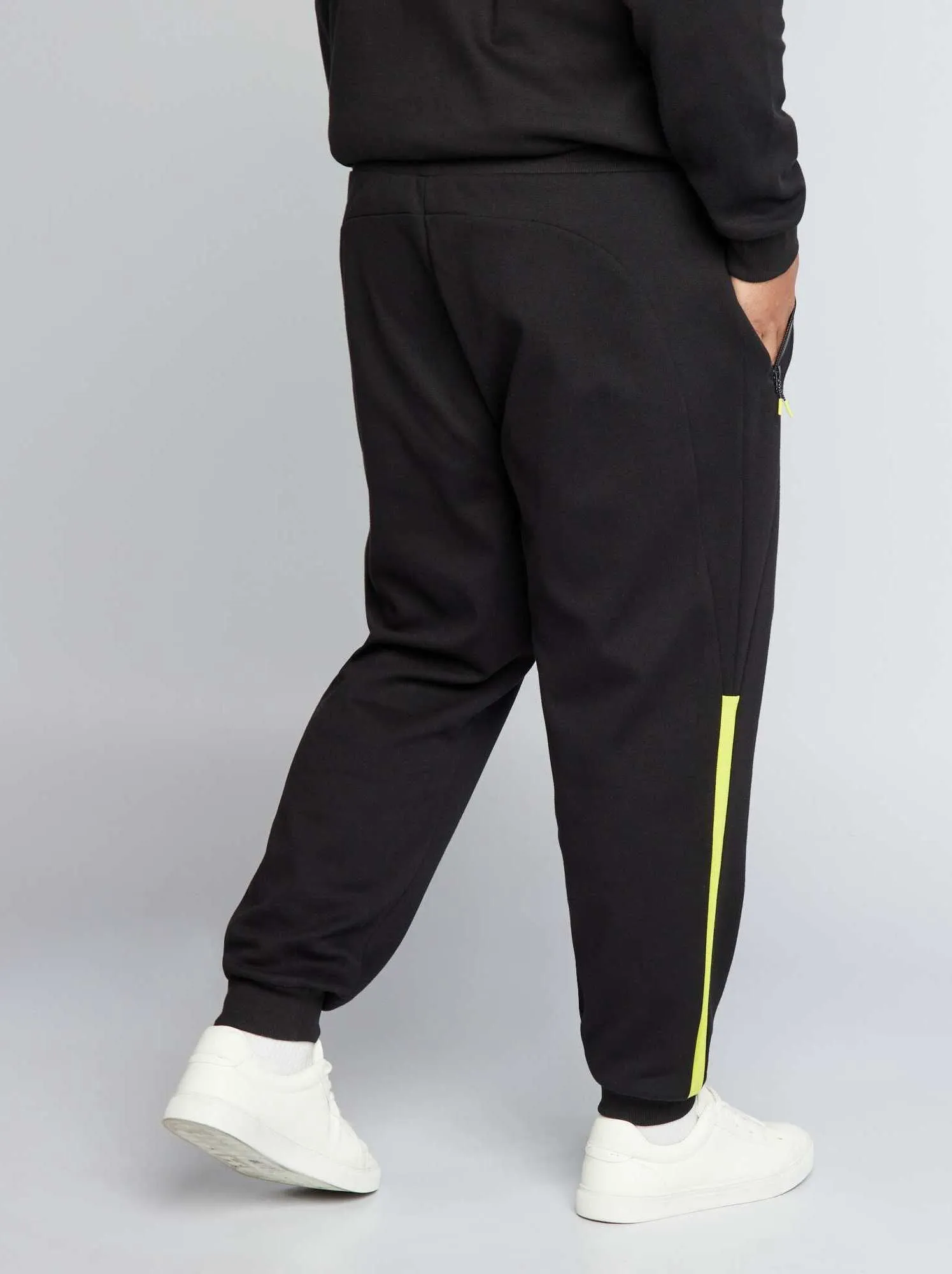 Joggers in maglia piqué - nero