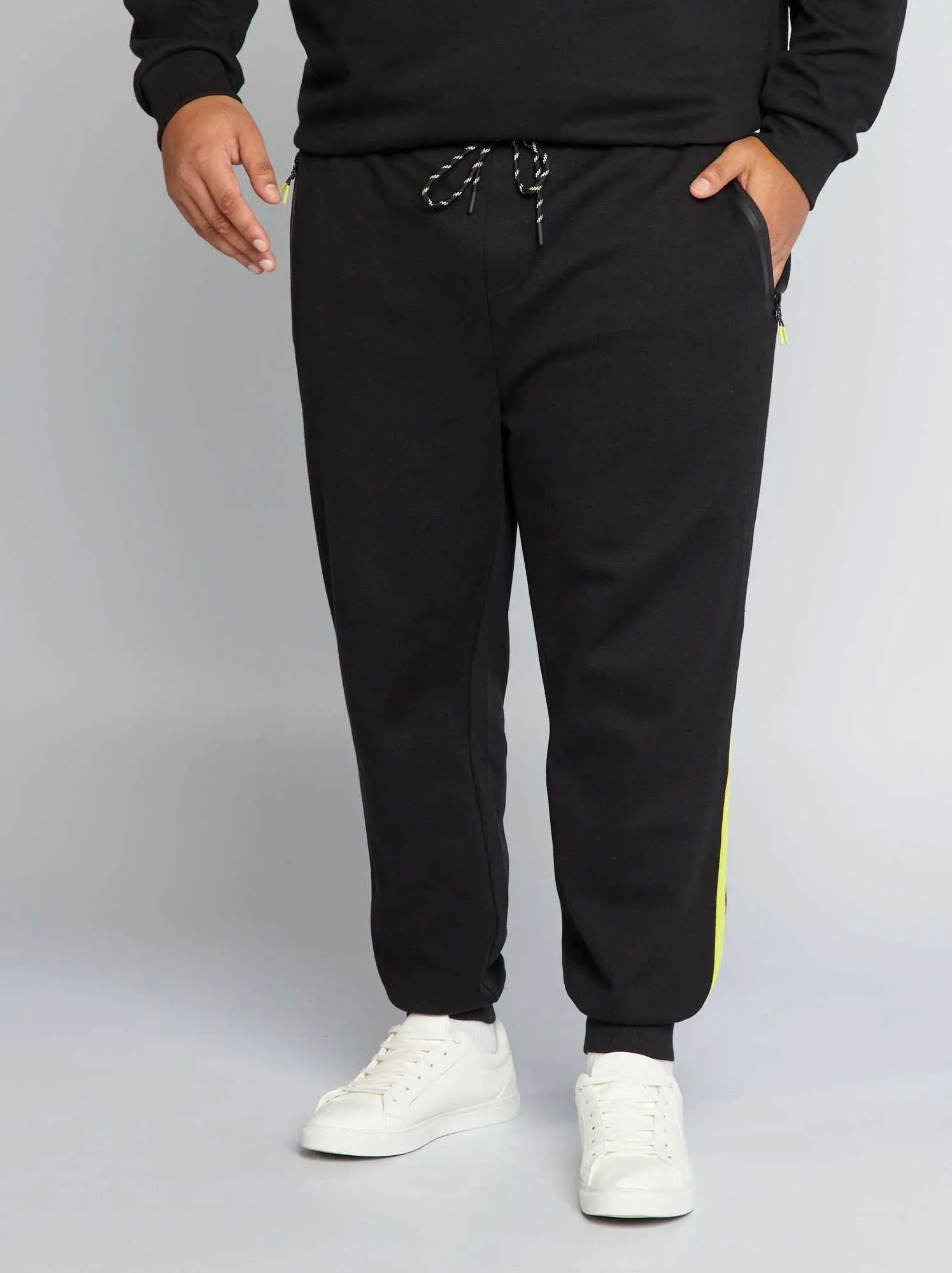 Joggers in maglia piqué - nero