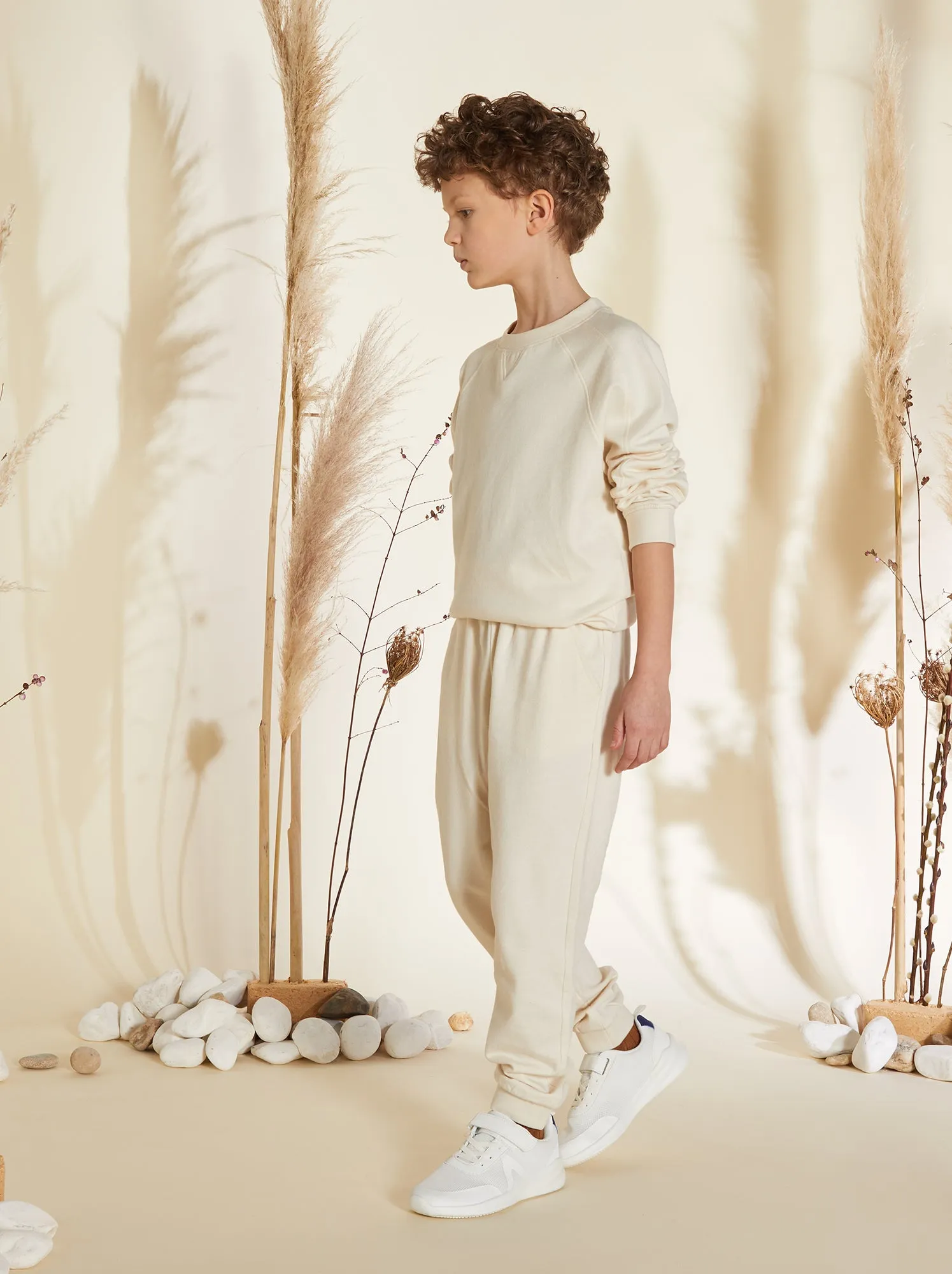 Joggers in tessuto felpato - BIANCO