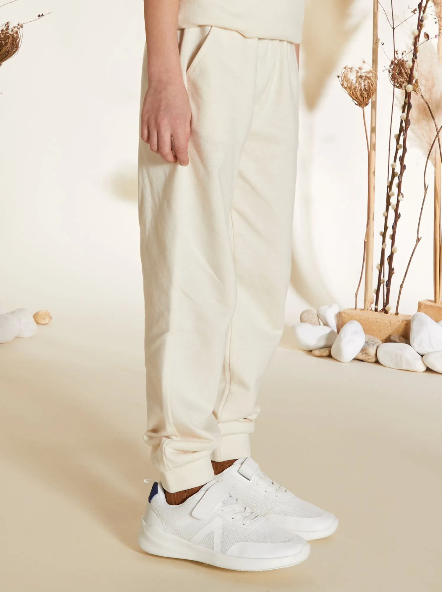 Joggers in tessuto felpato - BIANCO