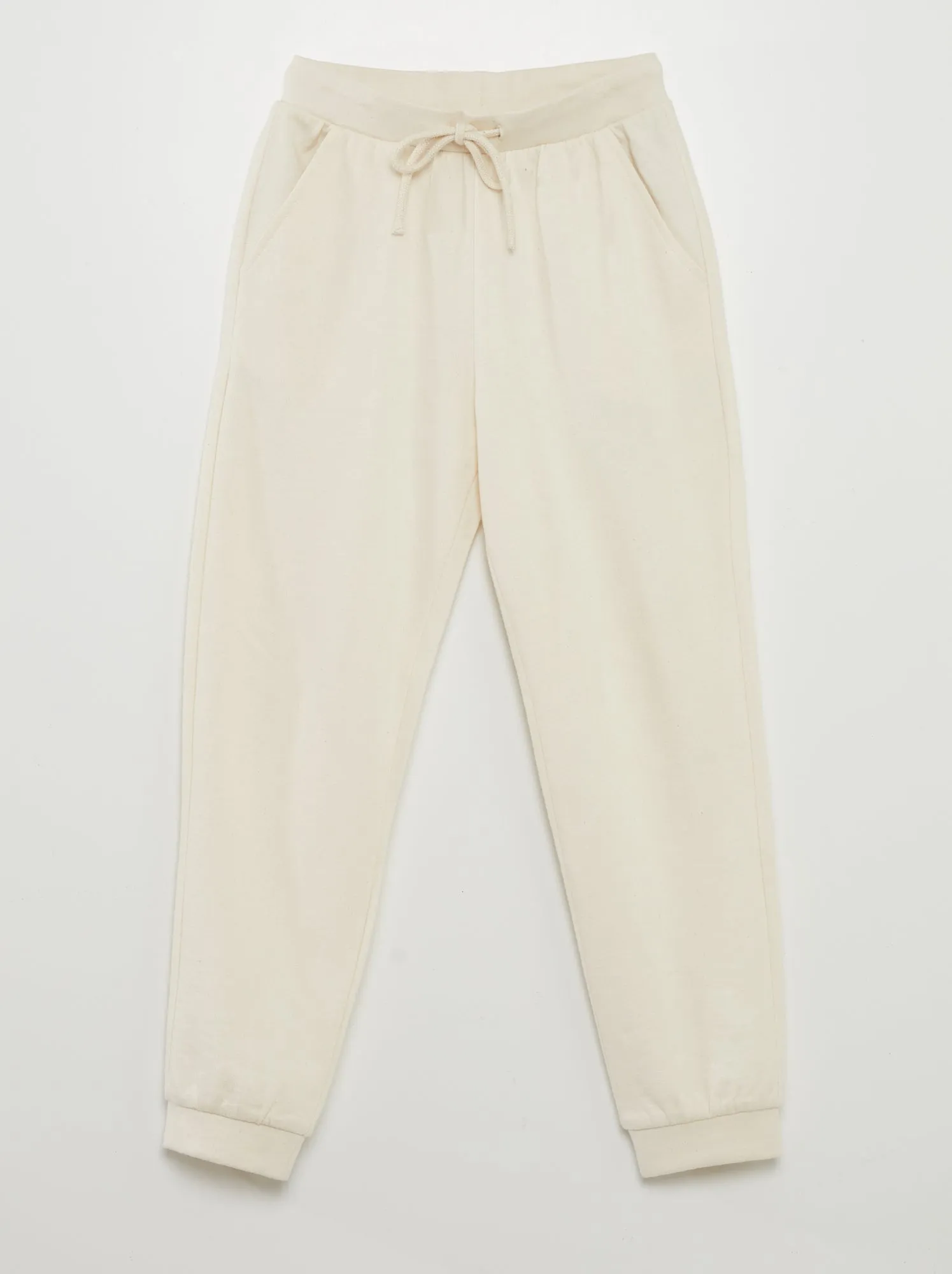 Joggers in tessuto felpato - BIANCO