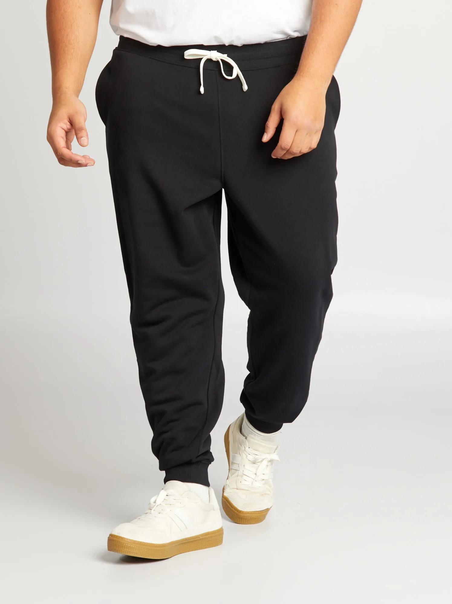 Joggers in tessuto felpato - nero