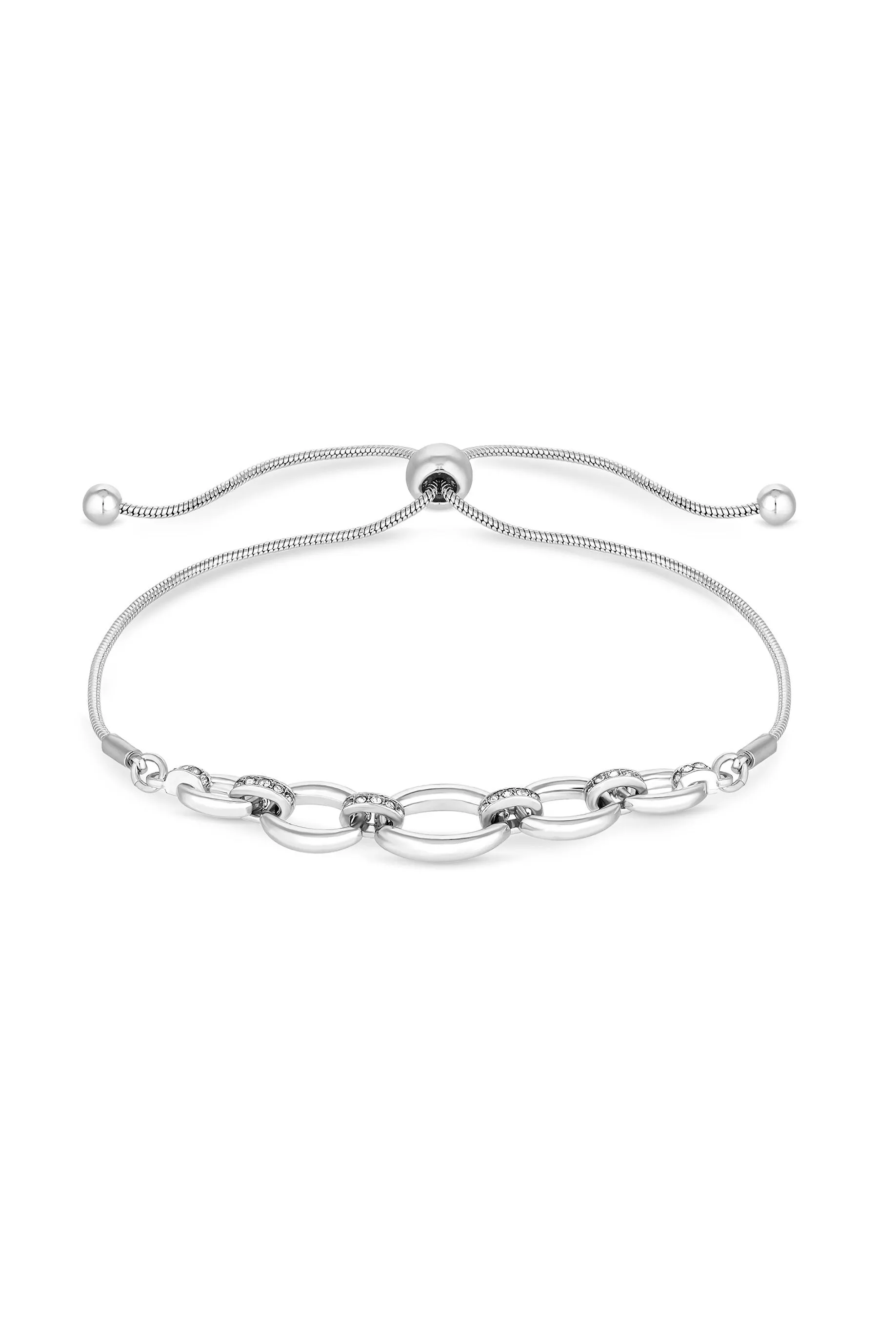 Jon Richard - Bracciale a maglie lucido con catena